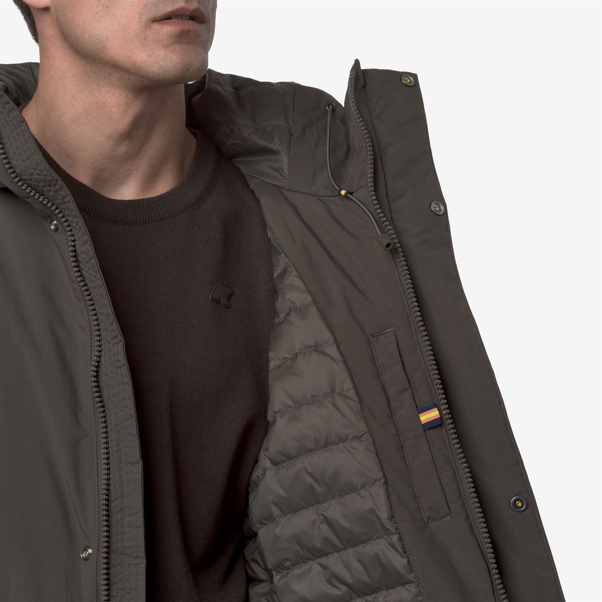 k-way-thomas-warm-ottoman-doudoune-longue-homme-black-olive image 4