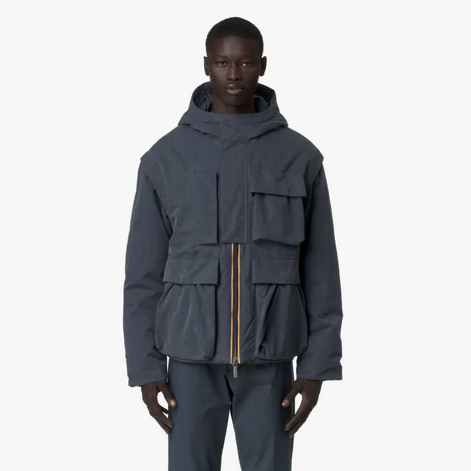 k-way-guillermo-cotton-feel-parka-court-homme-blue-airforce-combo image 1