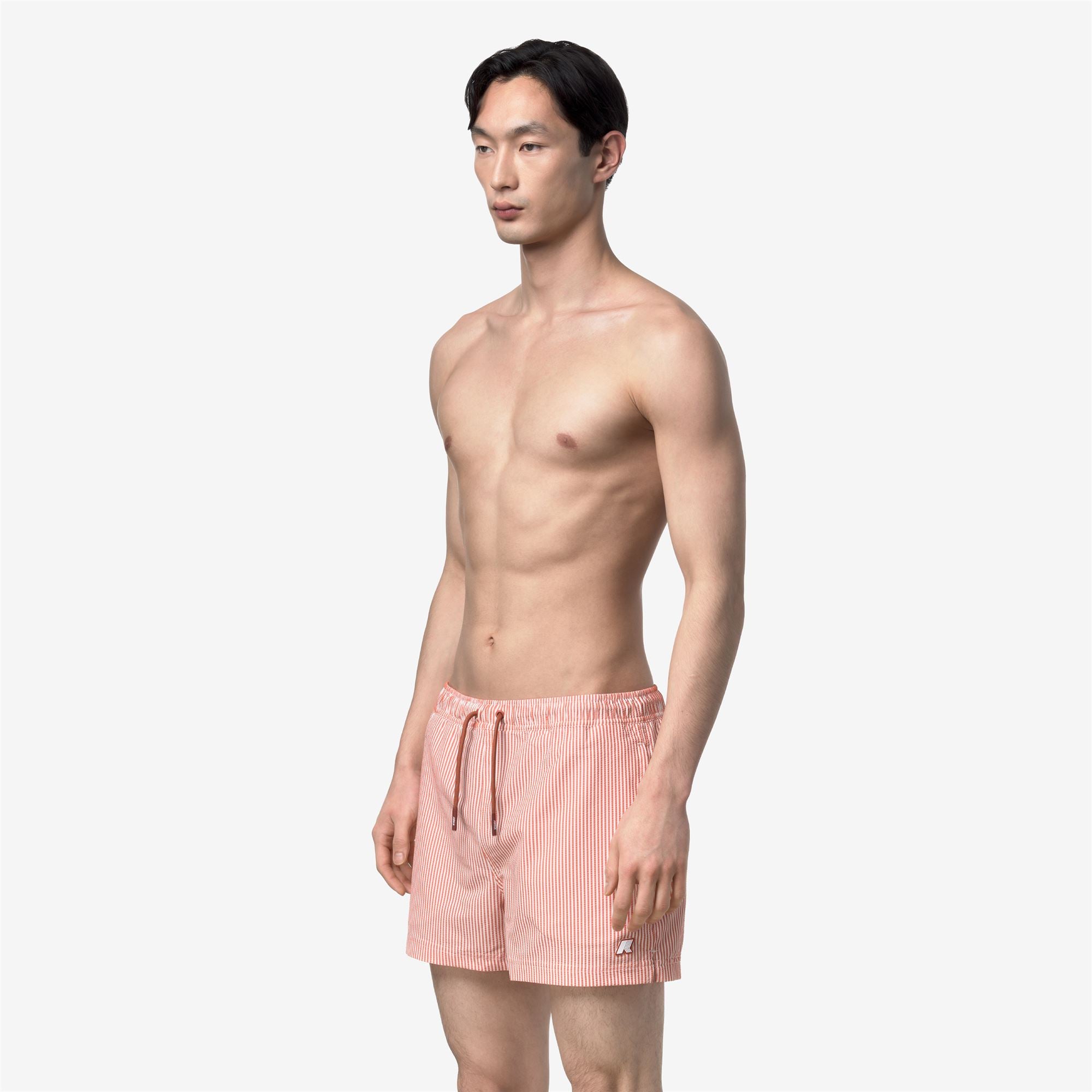 k-way-hazel-mid-stripes-beach-maillot-de-bain-homme-white-orange-brownish image 2