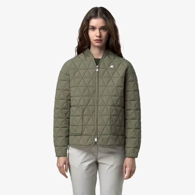 k-way-selime-diamond-quilted-warm-veste-mi-longue-femme-green-lichen image 1