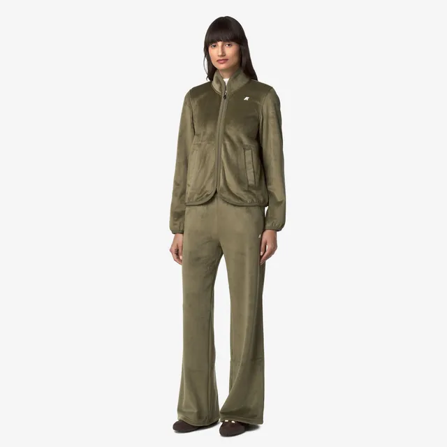 k-way-jenny-velour-polar-pantalon-sport-femme-green-army image 1
