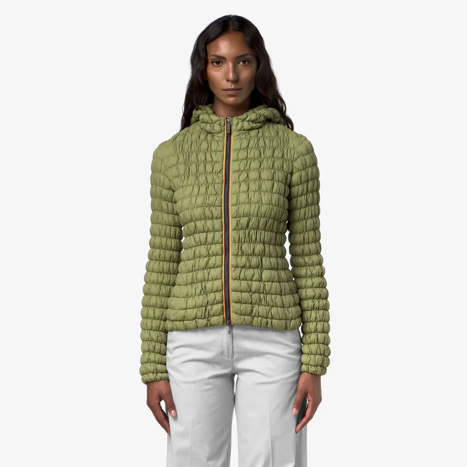 k-way-shyda-tech-warm-doudoune-courte-femme-green-gold image 1