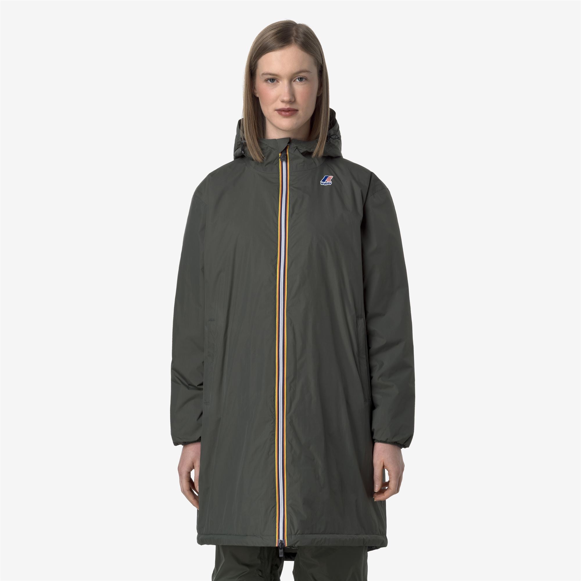 k-way-le-vrai-4-0-eiffel-east-warm-manteau-de-pluie-3-4-unisexe-green-blackish image 2