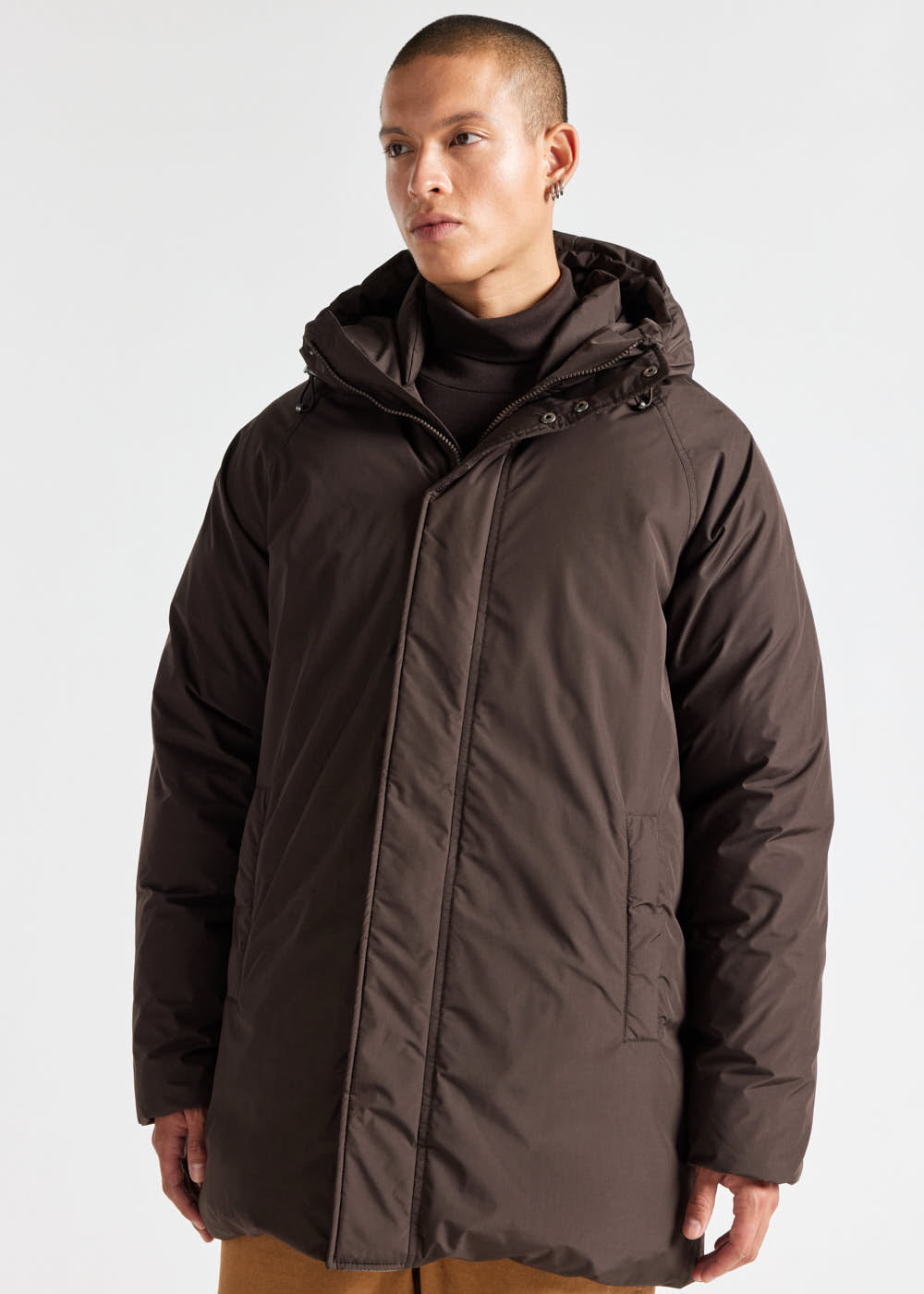 pyrenex-spark-parka-capuche-homme-en-duvet-naturel-marron image 1