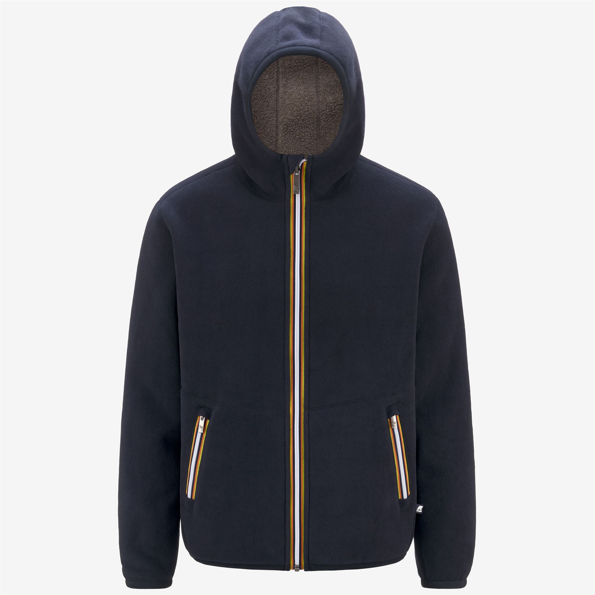 k-way-jack-sherpa-polar-double-veste-polaire-homme-blue-depth-beige-taupe image 5