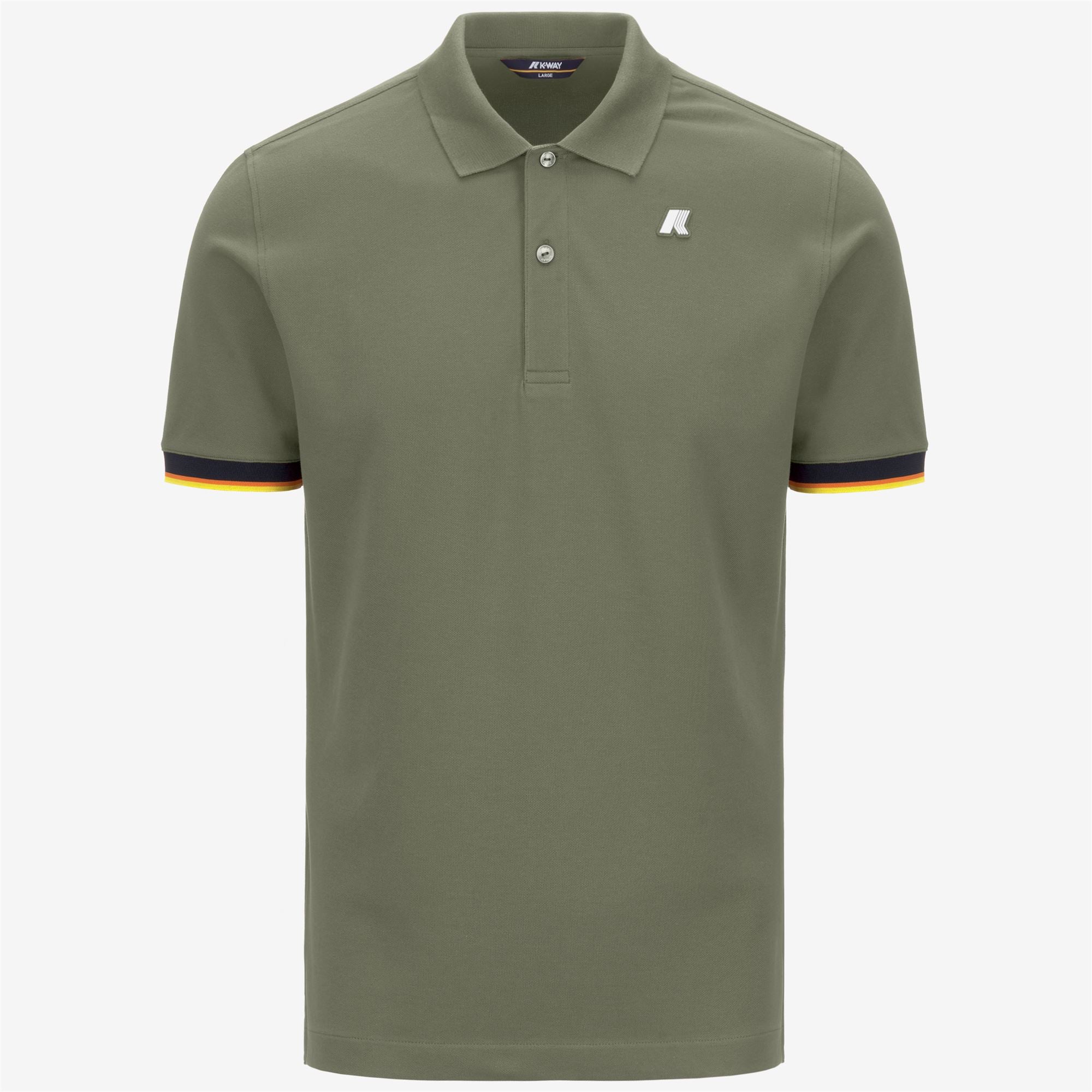 k-way-vincent-piqu-slim-polo-homme-green-lichen image 5