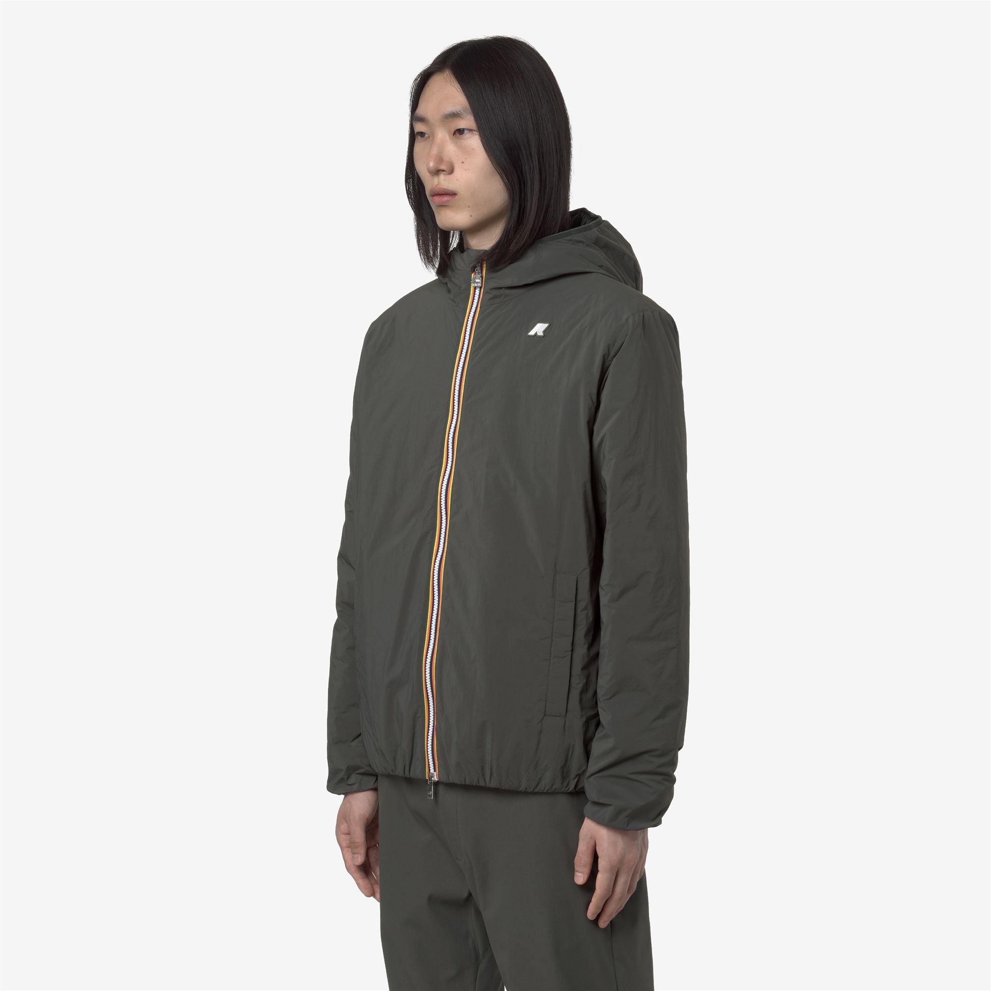 k-way-jack-plain-warm-veste-courte-homme-green-blackish image 2