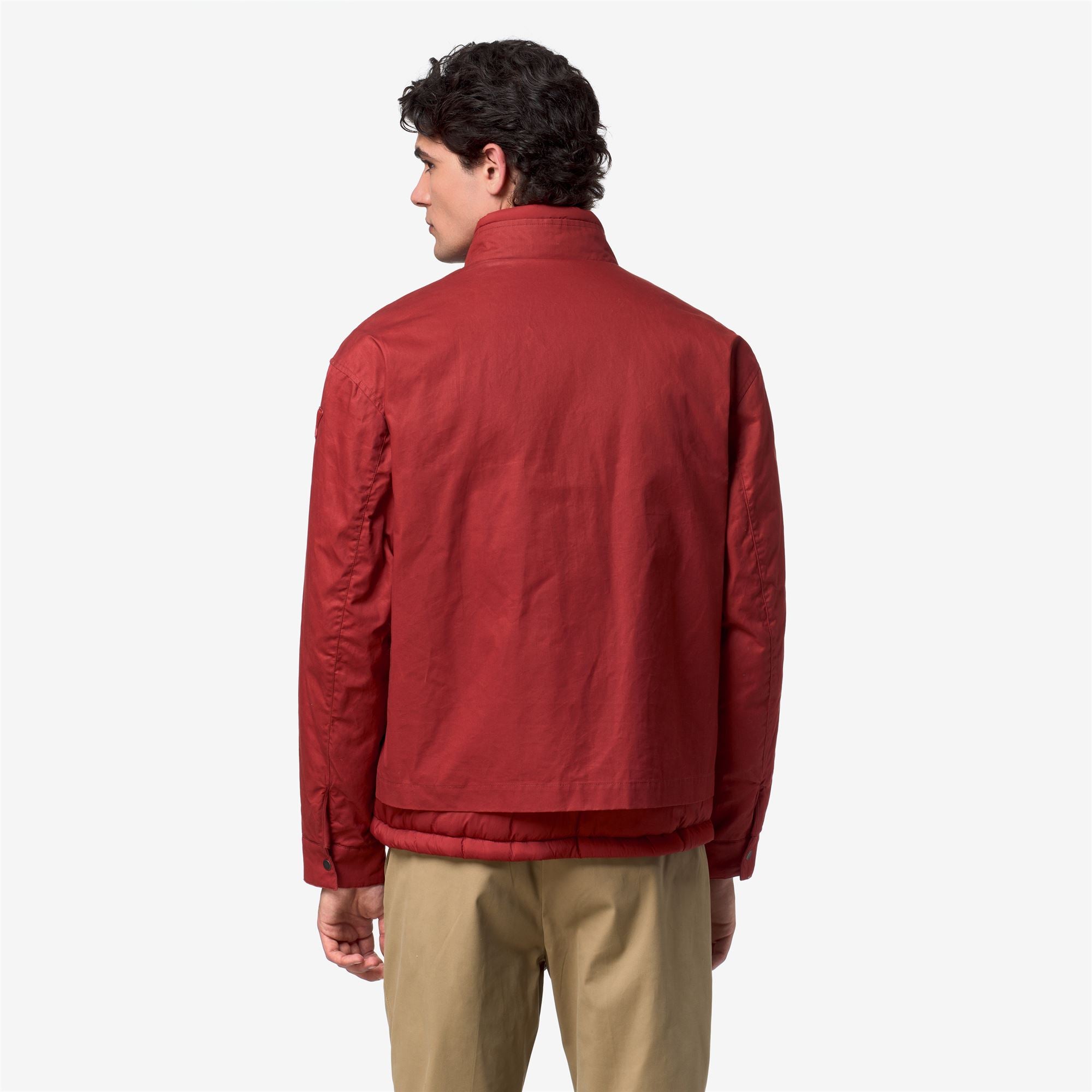 k-way-cargi-wax-cotton-nylon-veste-courte-homme-red-dk-chili image 3