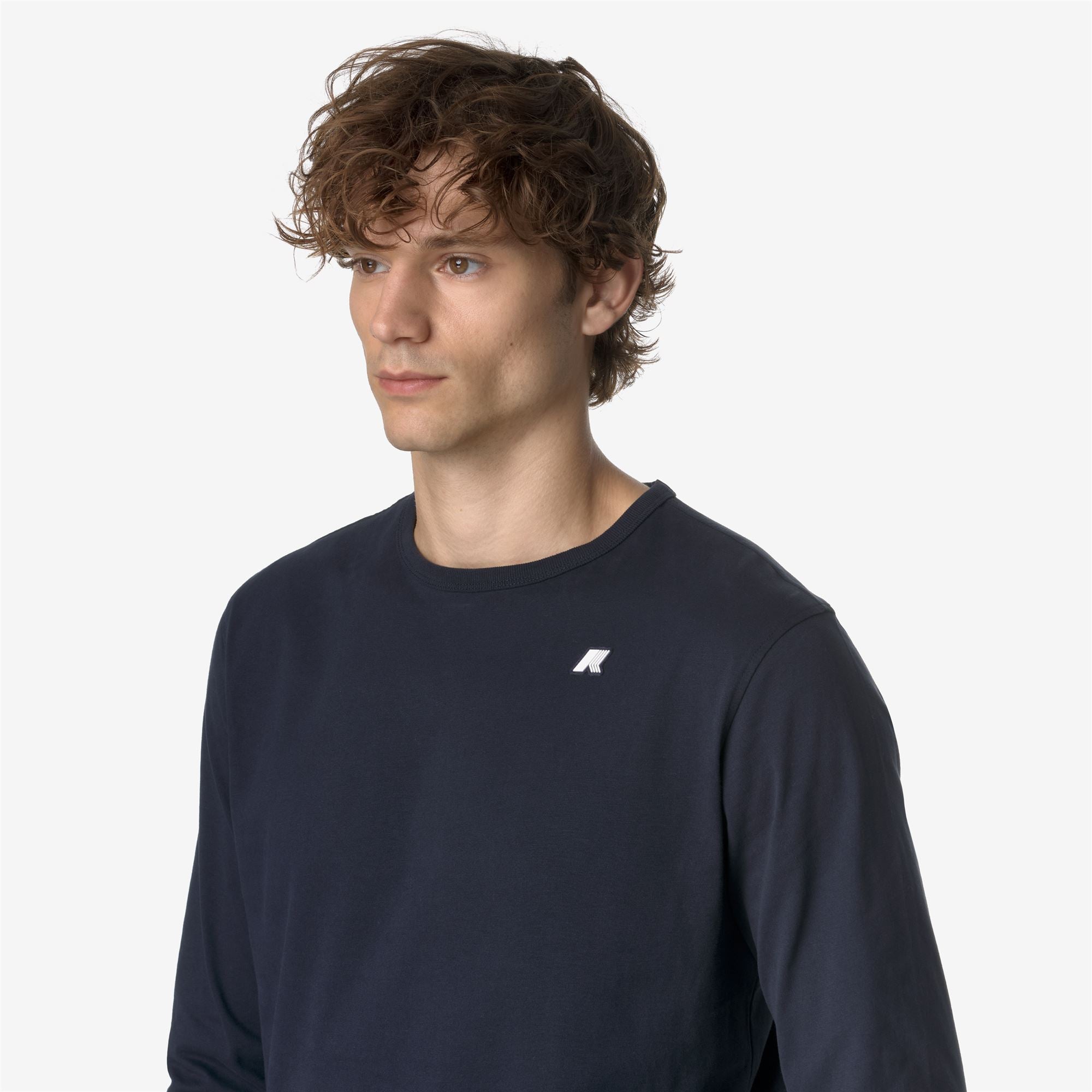 k-way-elmer-js-peach-t-shirt-manches-longues-homme-blue-depth image 4