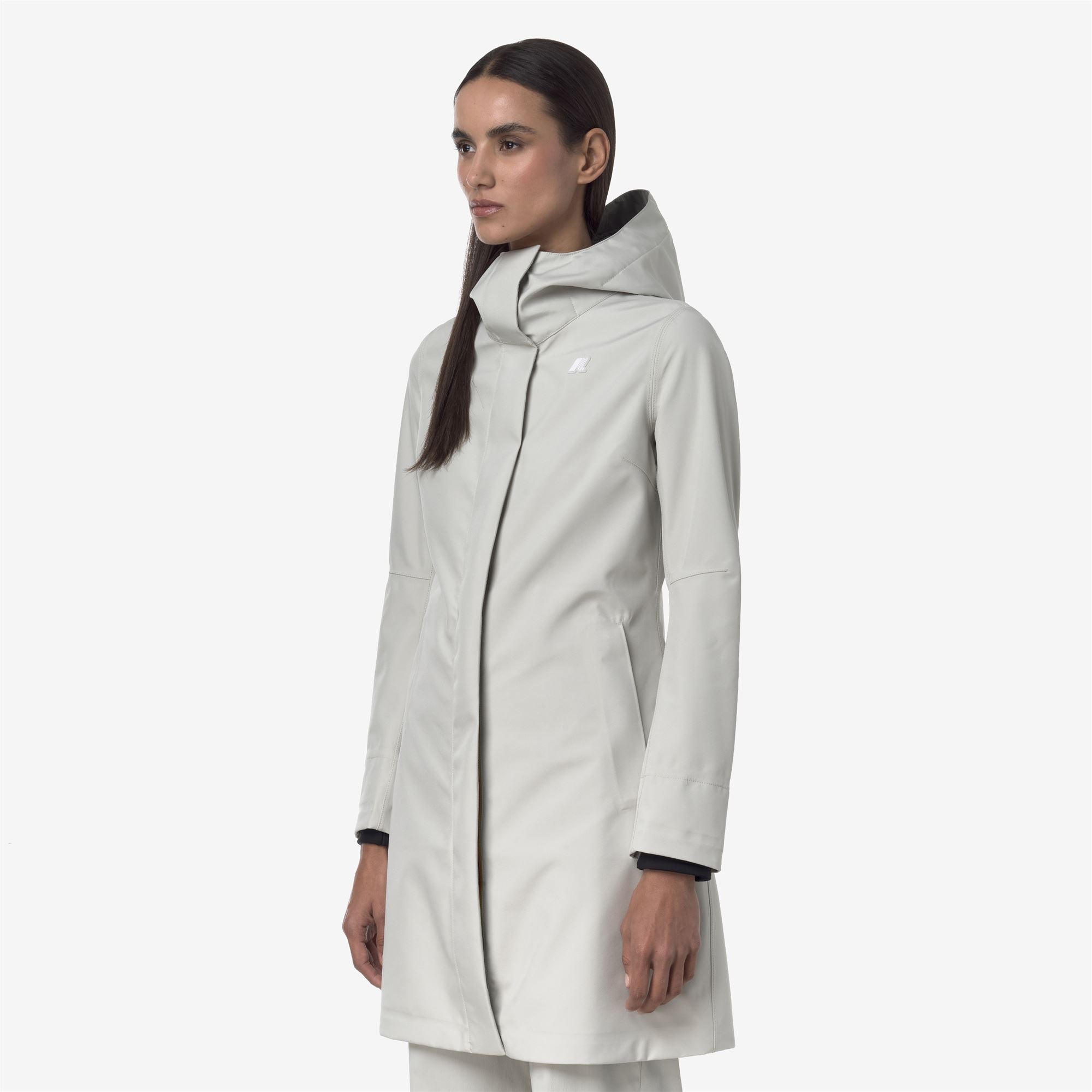 k-way-stephy-bonded-jersey-veste-longueur-3-4-femme-beige-lt image 2