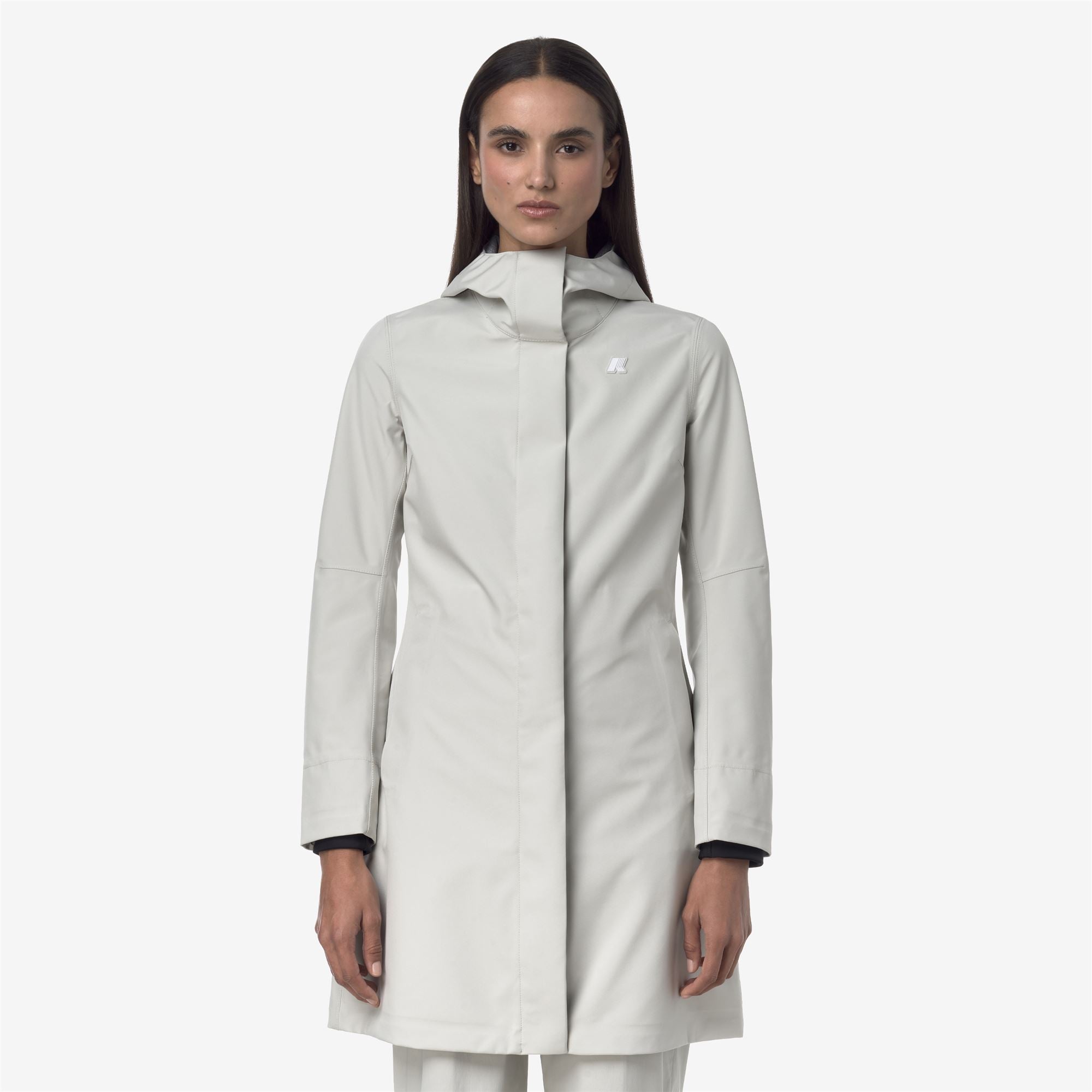 k-way-stephy-bonded-jersey-veste-longueur-3-4-femme-beige-lt image 1