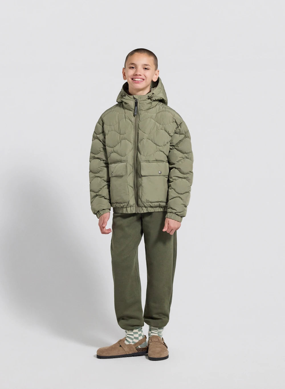 pyrenex-beille-doudoune-bomber-capuche-enfant-kaki-clair image 3