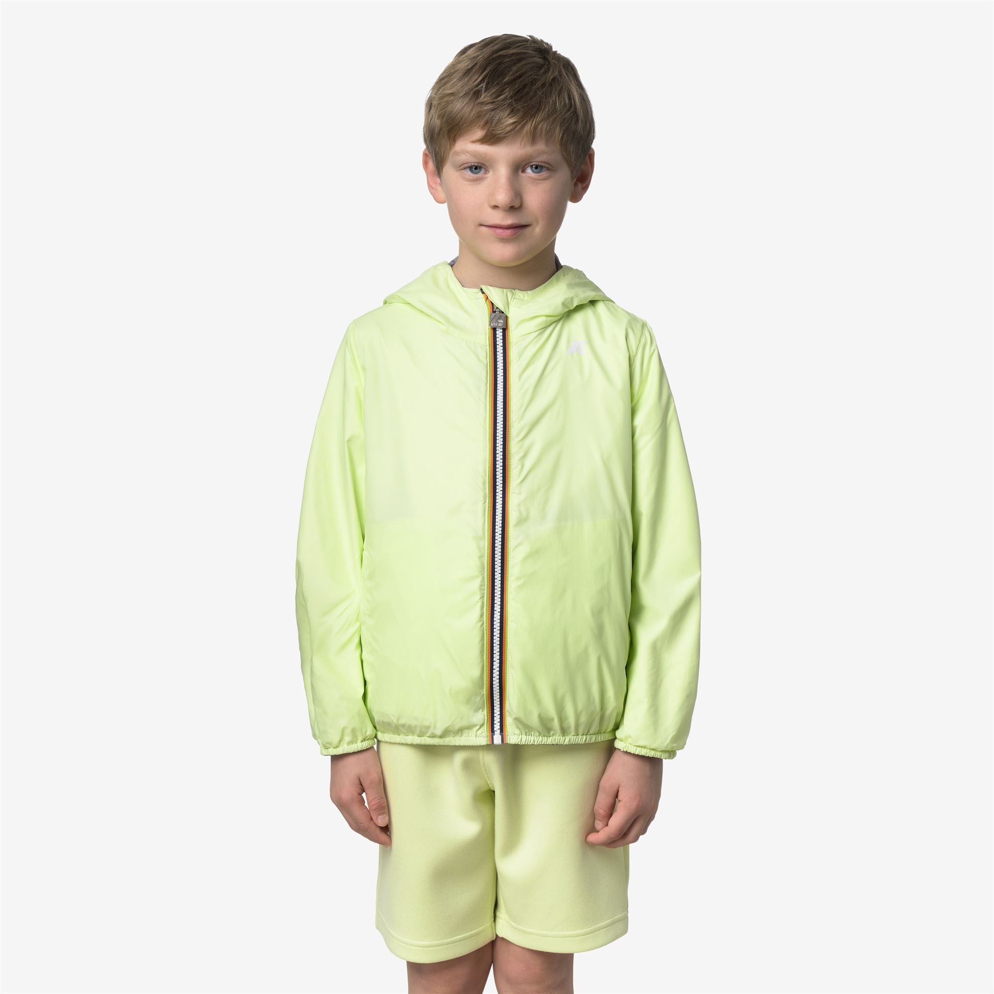 k-way-p-jake-plus-2-double-veste-court-gar-on-grey-frost-yellow-lime image 4