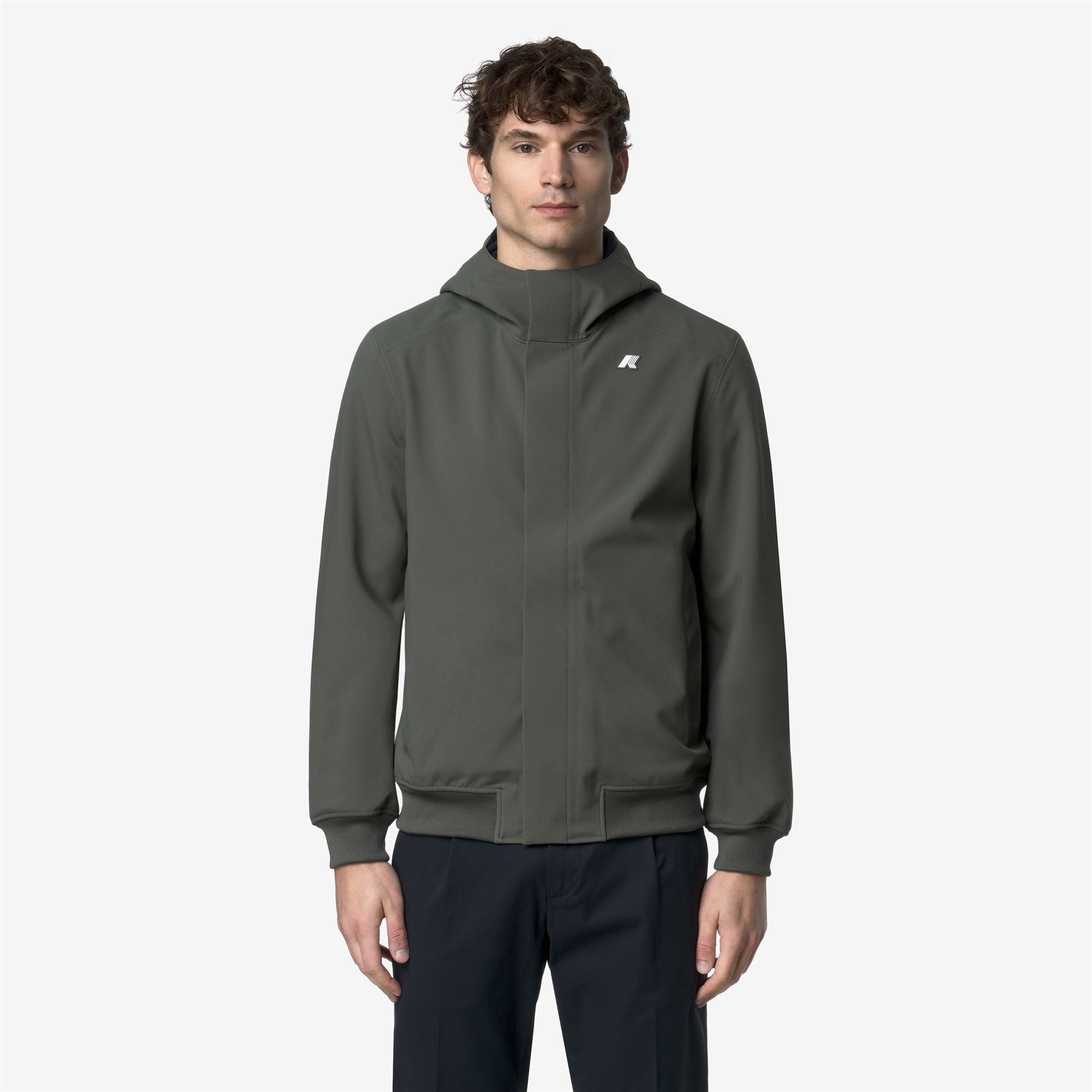 k-way-joachim-bonded-veste-courte-homme-green-blackish-blue-depth image 1