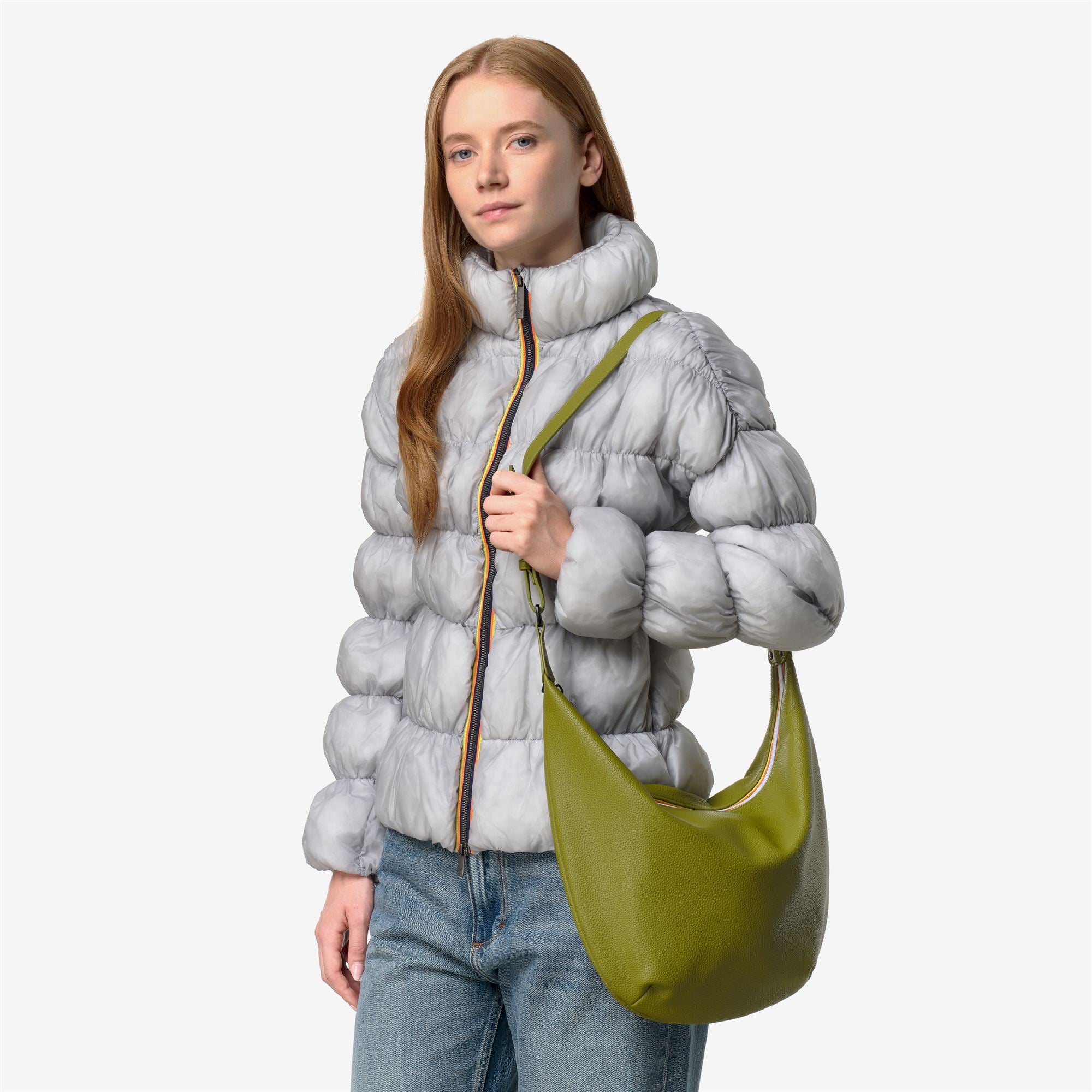 k-way-leaphee-sac-hobo-bandouli-re-femme-green-gold image 4