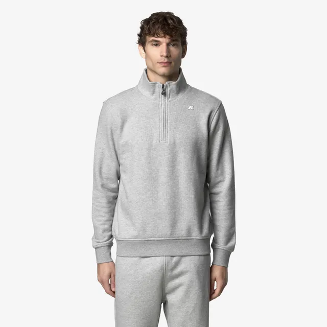 k-way-finnick-heavy-fleece-pull-over-homme-grey-mel image 1