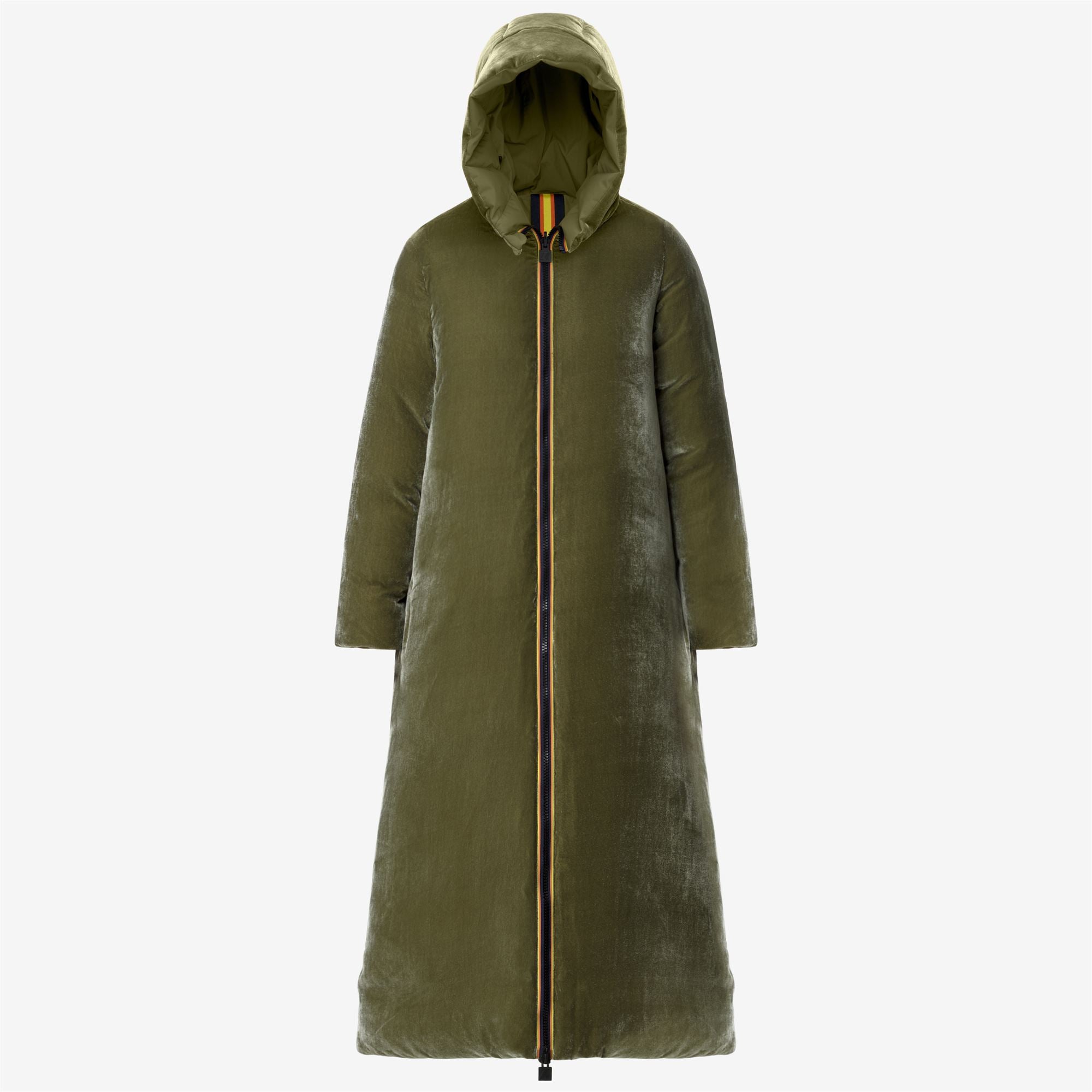 k-way-orlen-velvet-thermo-double-veste-longue-femme-green-winter image 5