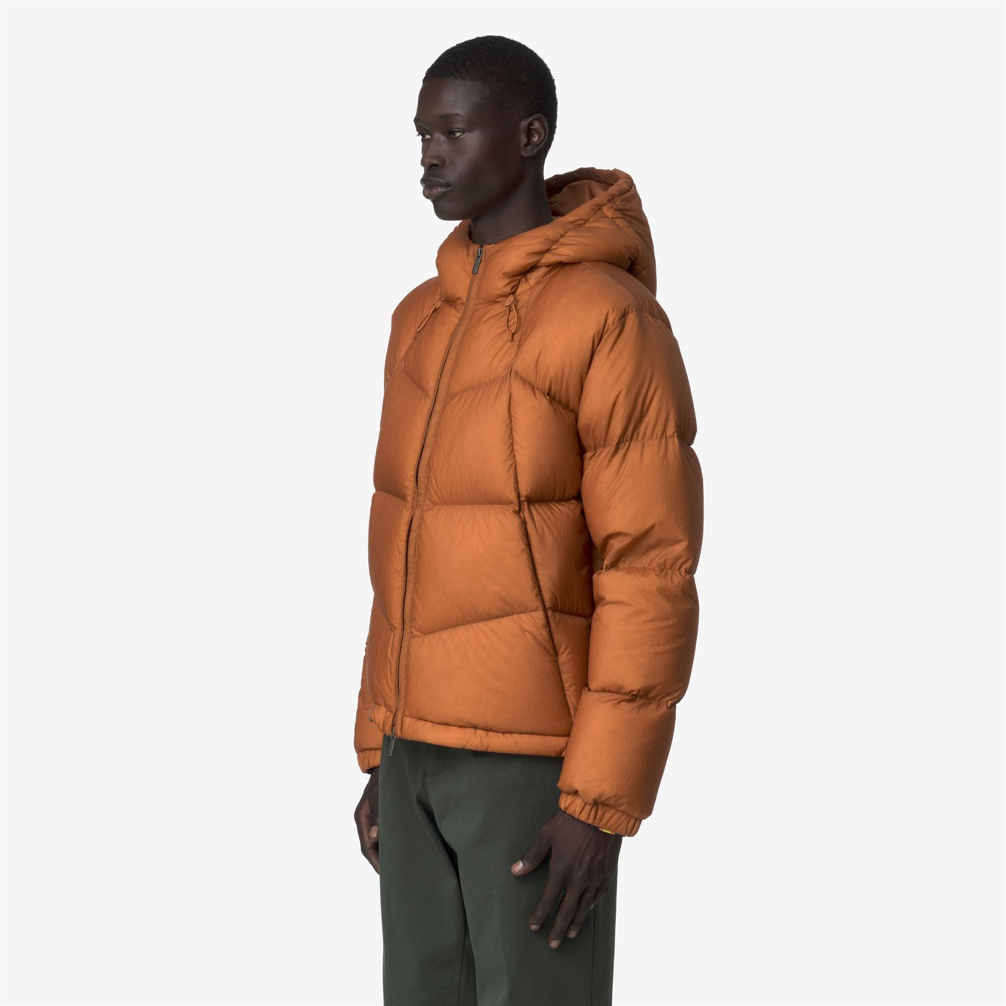 k-way-quill-thermo-light-ripstop-doudoune-court-homme-orange-adobe image 2
