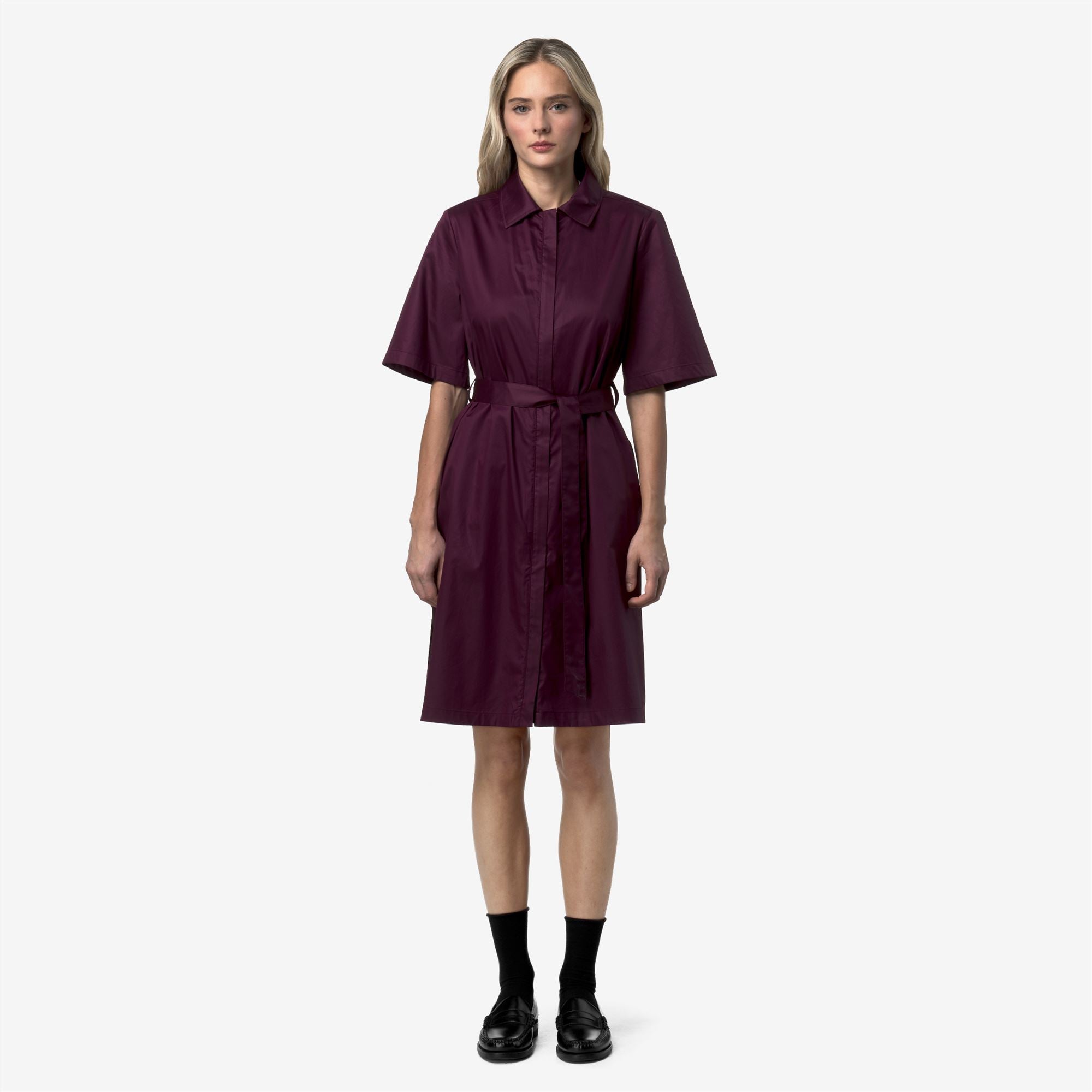 k-way-nouaille-shiny-cotton-robe-courte-femme-violet-mauve-wine image 1