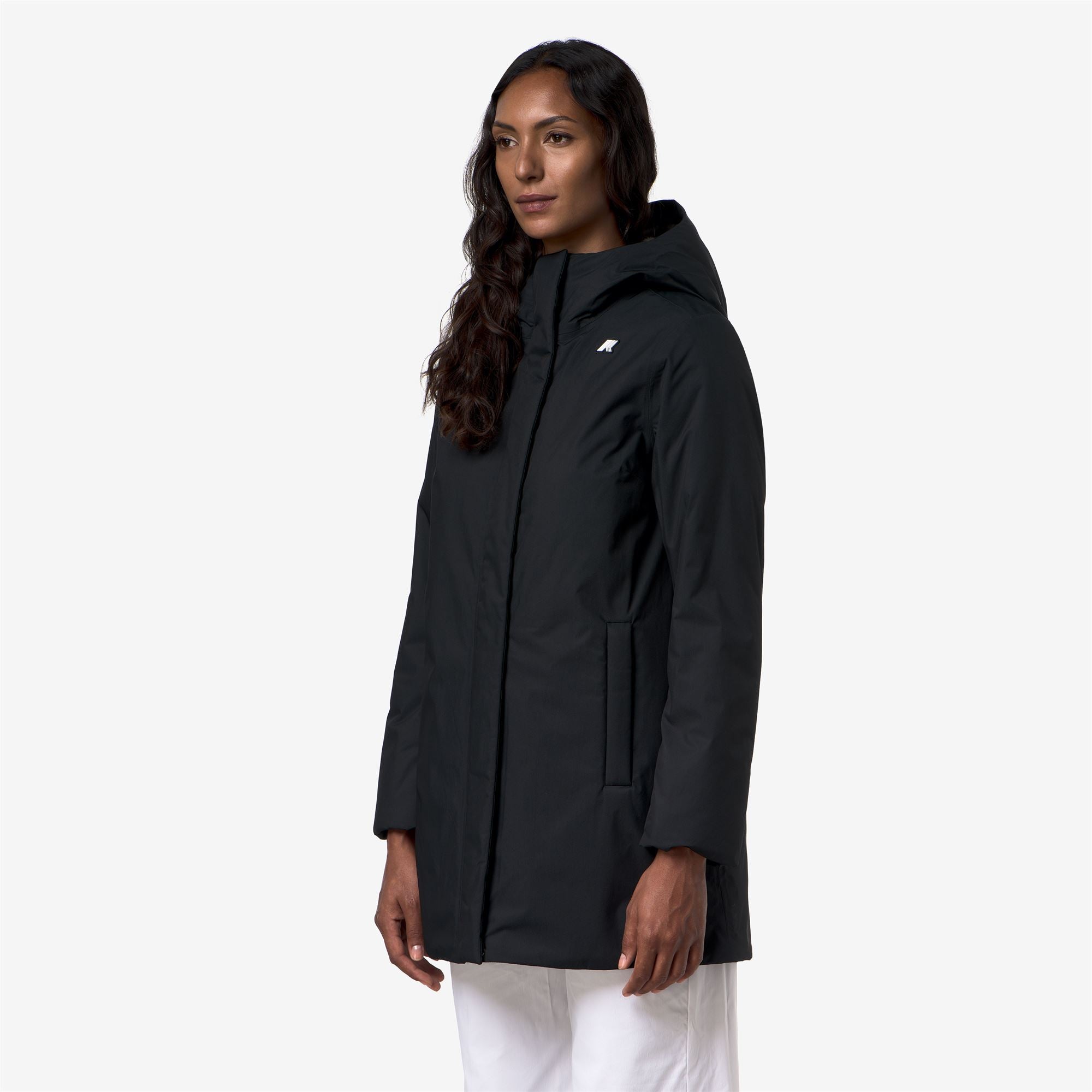 k-way-sophie-twill-soft-beaver-veste-3-4-femme-black-pure-grey-warm image 2