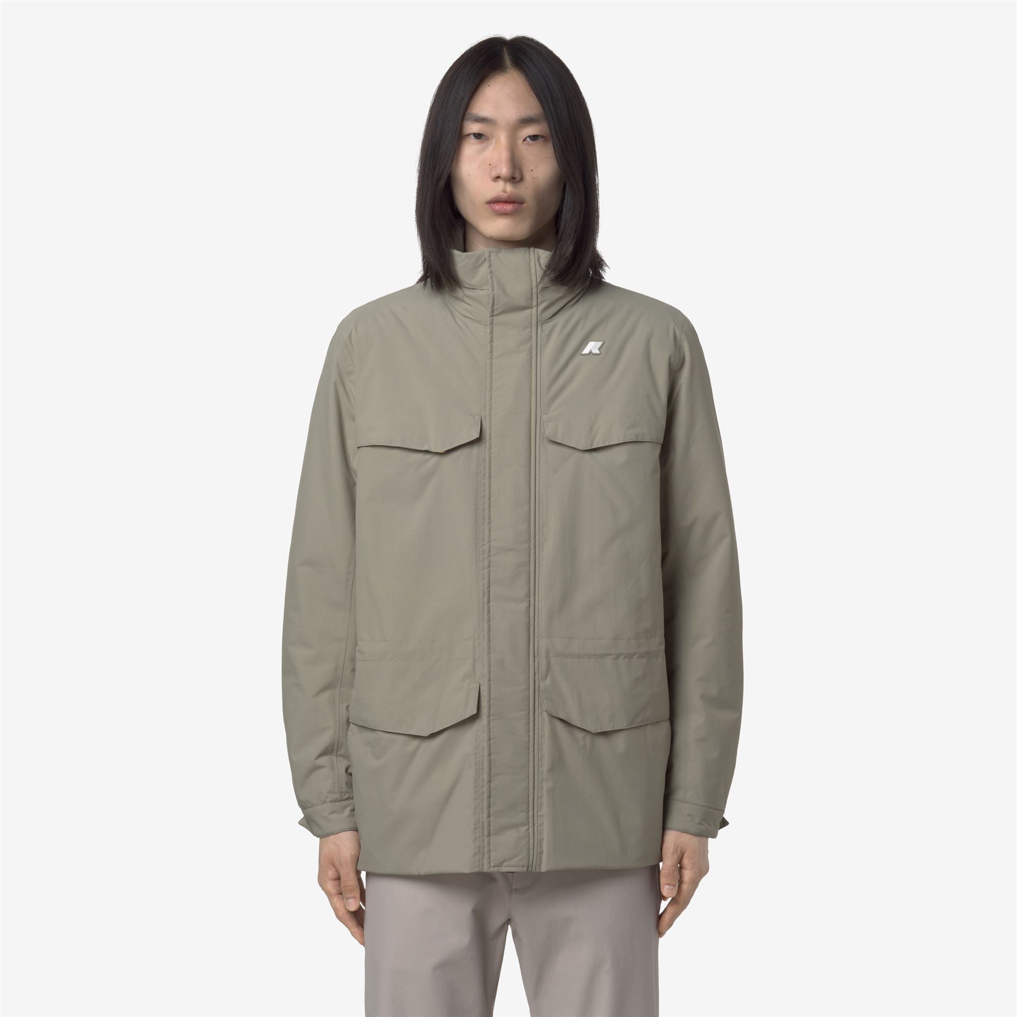 k-way-manuel-warm-ottoman-veste-mi-longue-homme-green-oak image 1