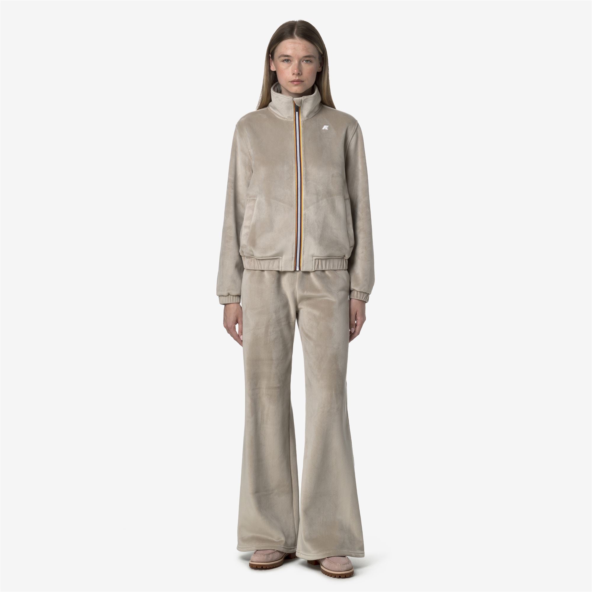 k-way-jenny-velour-polar-pantalon-sport-femme-beige-cashmere image 1