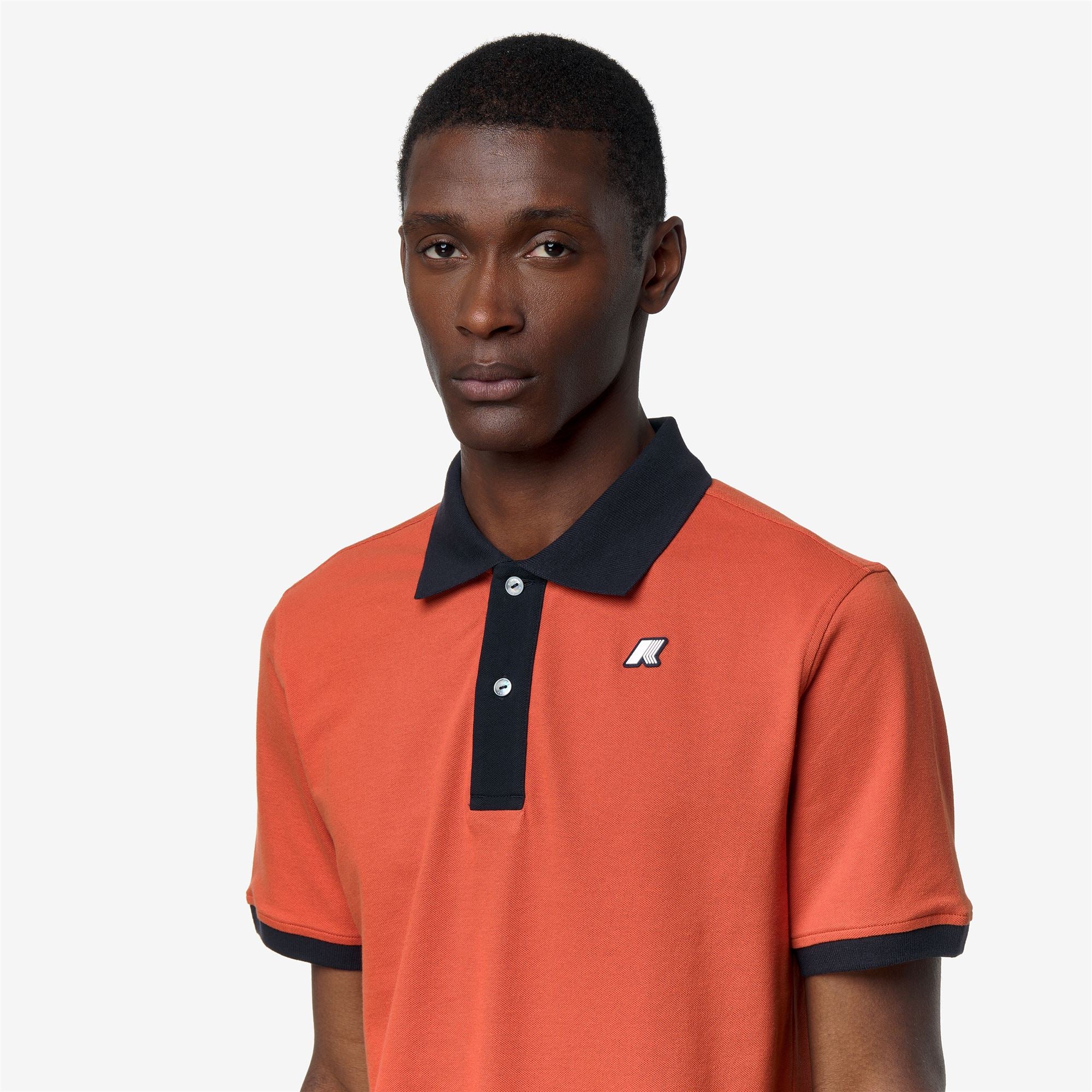 k-way-vic-vormir-piqu-polo-homme-orange-brownish-blue-depth image 4