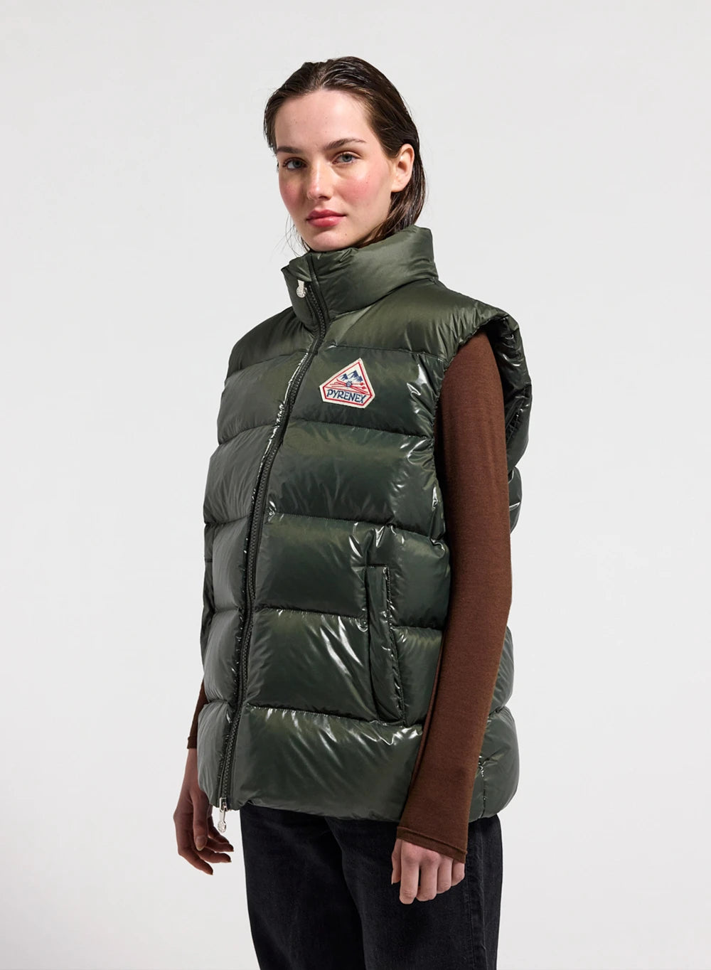 pyrenex-john-gilet-doudoune-sans-manches-unisexe-kaki-fonc image 2