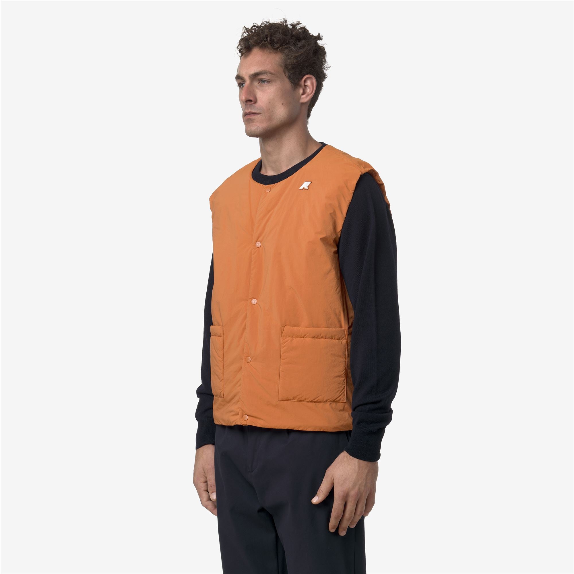 k-way-valty-plain-warm-gilet-homme-orange-adobe image 2