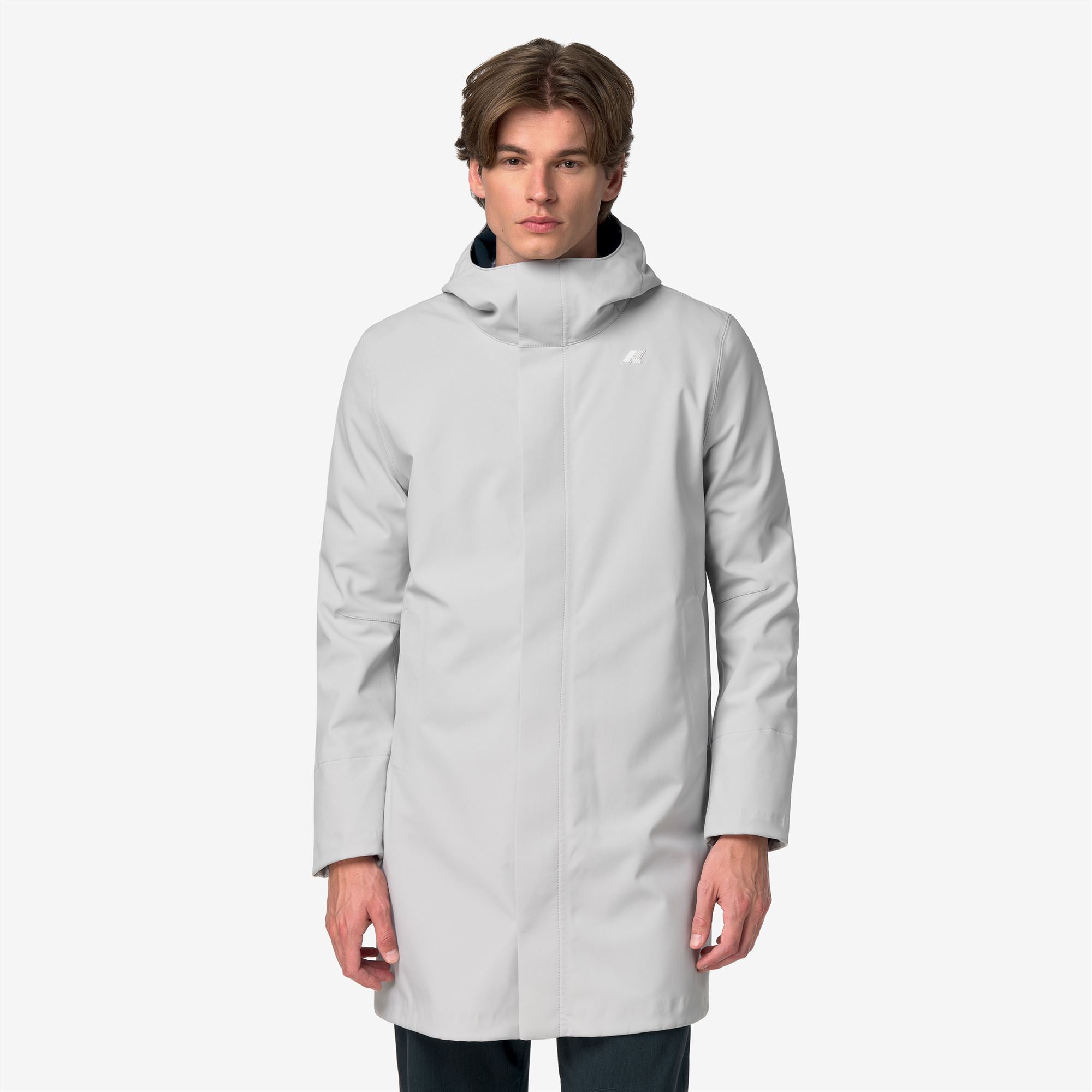 k-way-thomas-bonded-veste-longue-homme-grey-ash-blue-depth image 1