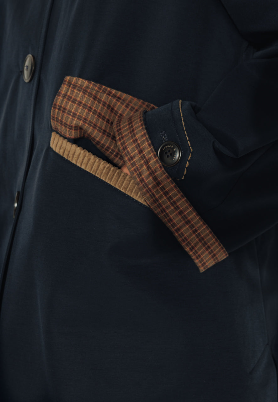 trench-coat-parrotia-imperm-able-mi-long-coton-marine image 8
