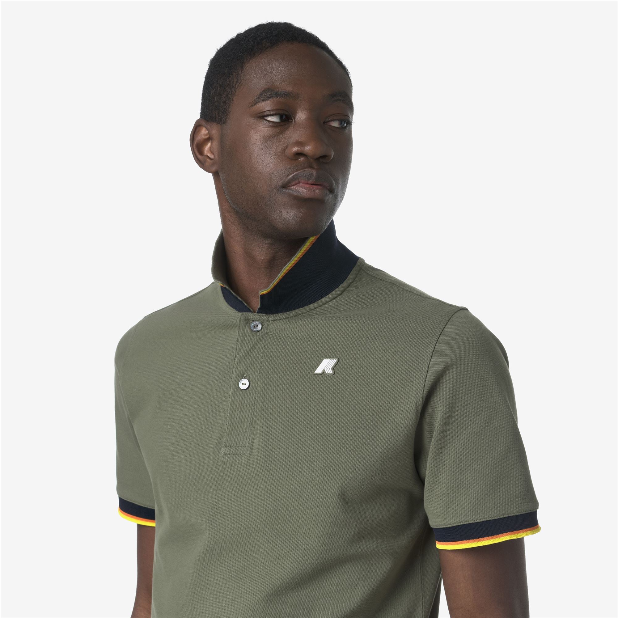 k-way-vincent-piqu-slim-polo-homme-green-lichen image 4