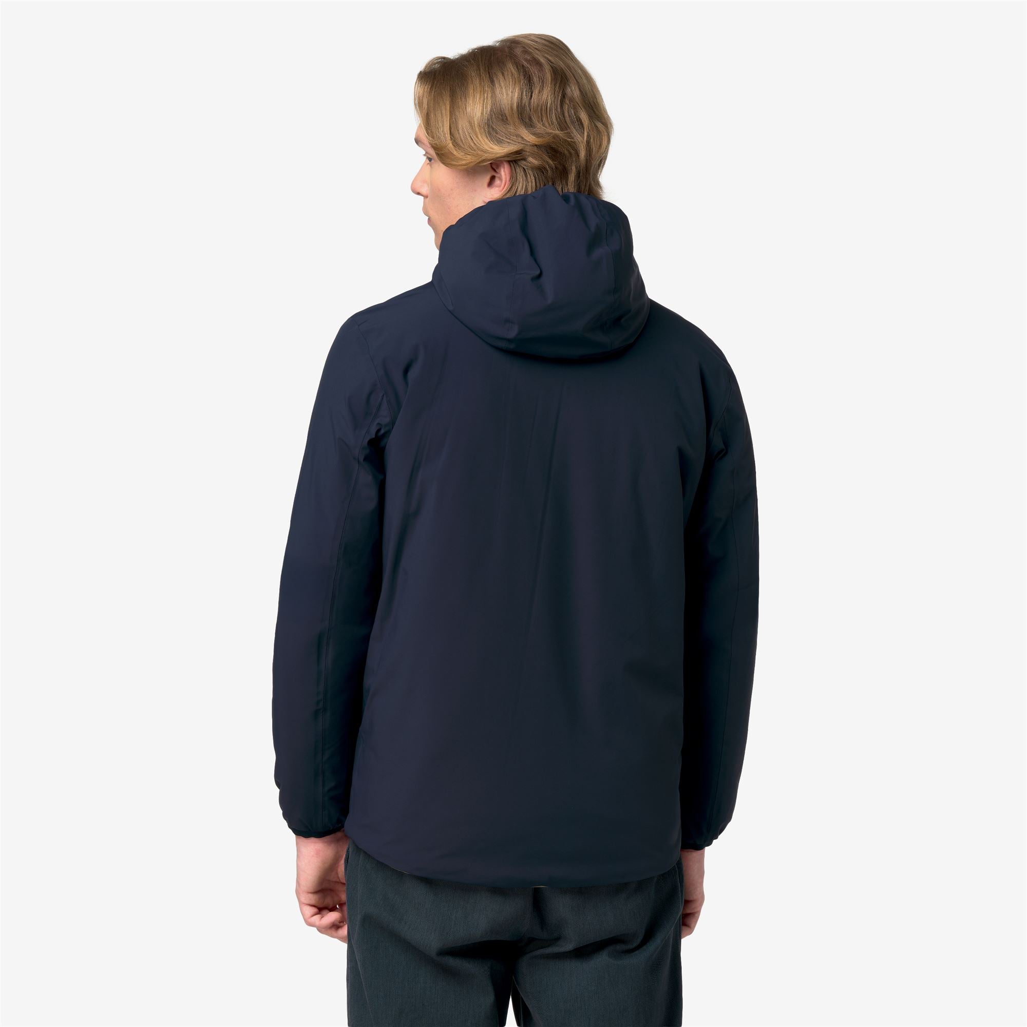 k-way-jack-st-warm-double-veste-court-r-versible-homme-blue-depth-green-army image 3