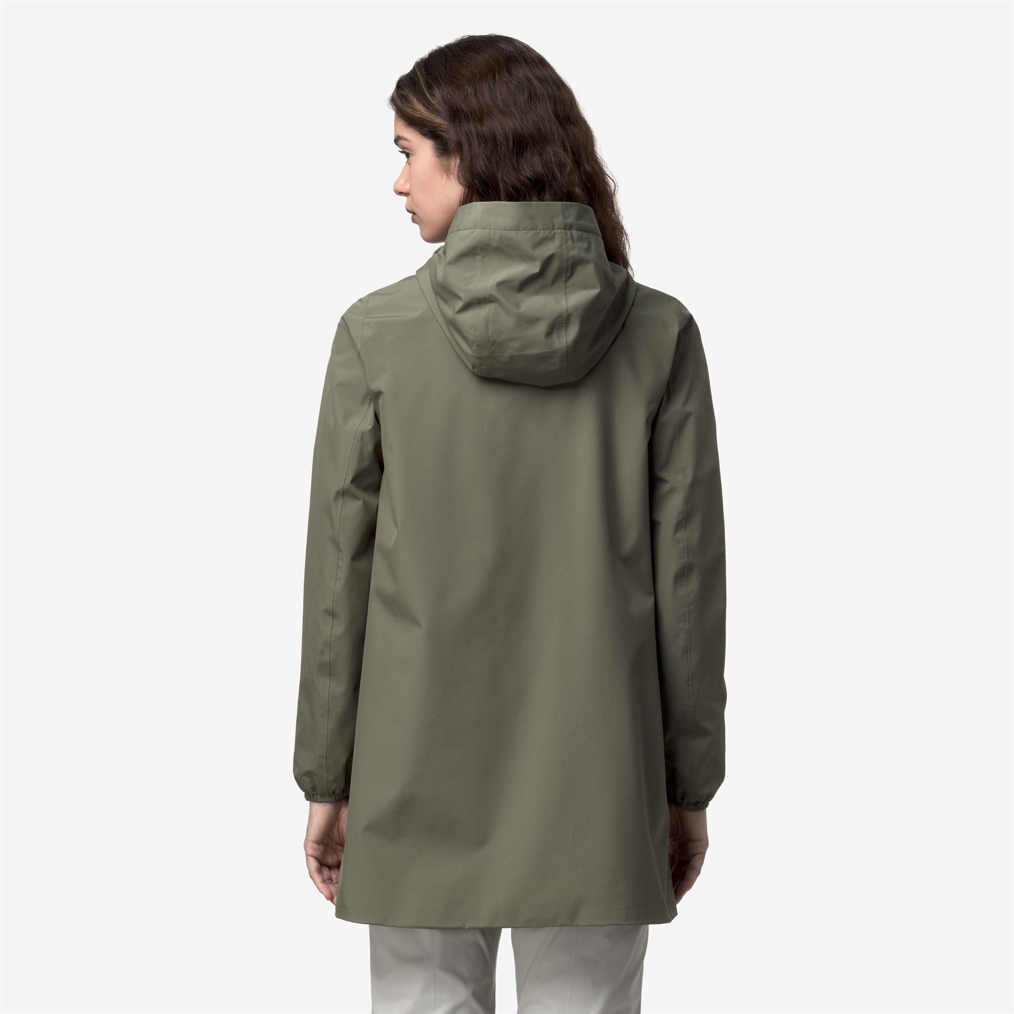 k-way-sophie-stretch-poly-jersey-veste-mi-longue-femme-green-lichen image 3
