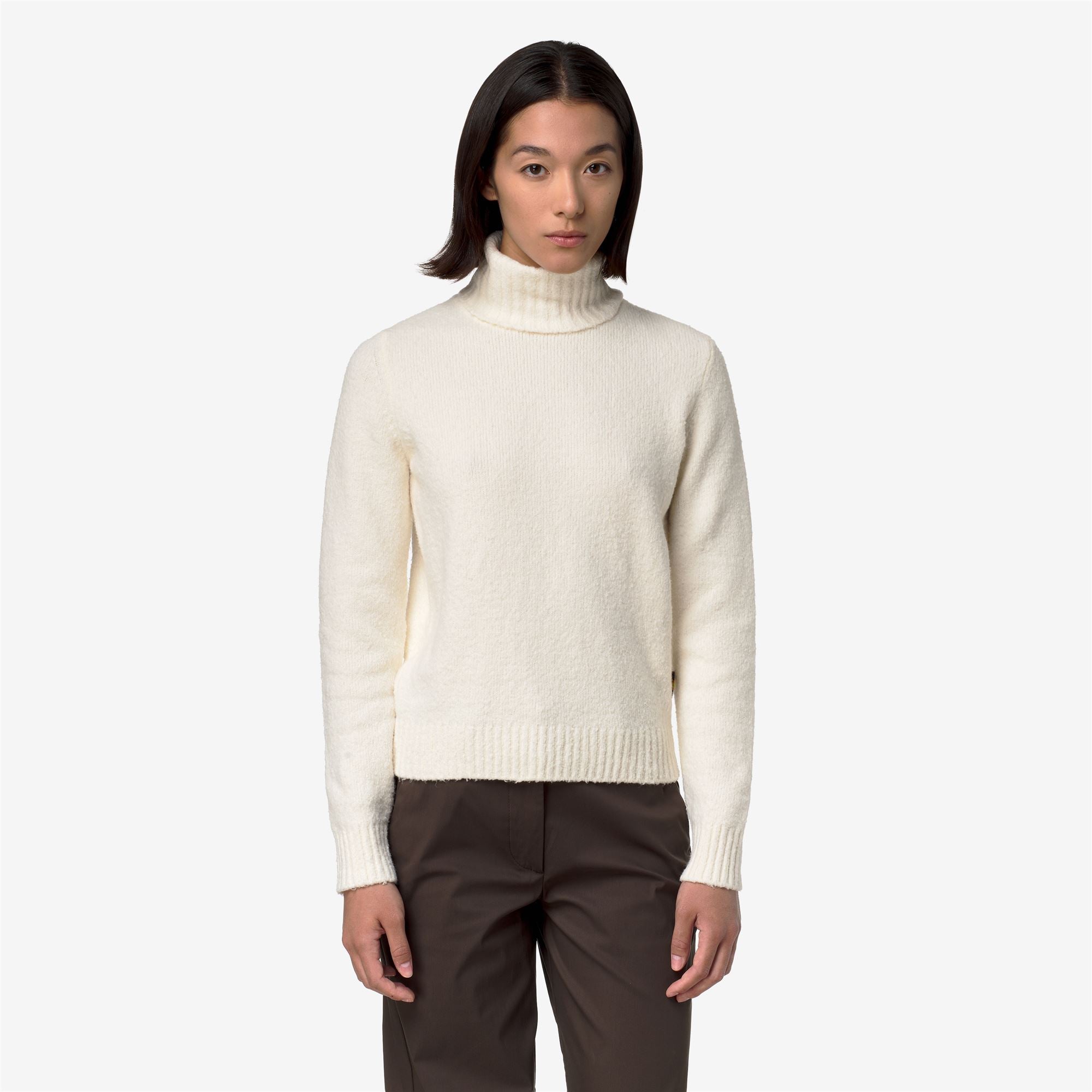k-way-peggy-sponge-yarn-pull-col-roul-femme-white-natural image 1