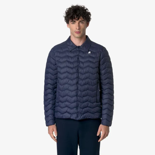 k-way-bruno-quilted-warm-veste-courte-homme-blue-depth image 1