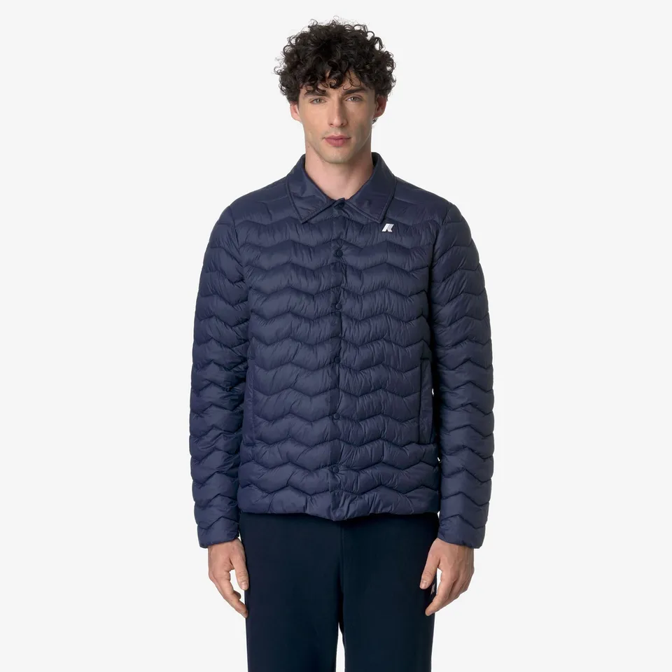 k-way-bruno-quilted-warm-veste-courte-homme-blue-depth image 1