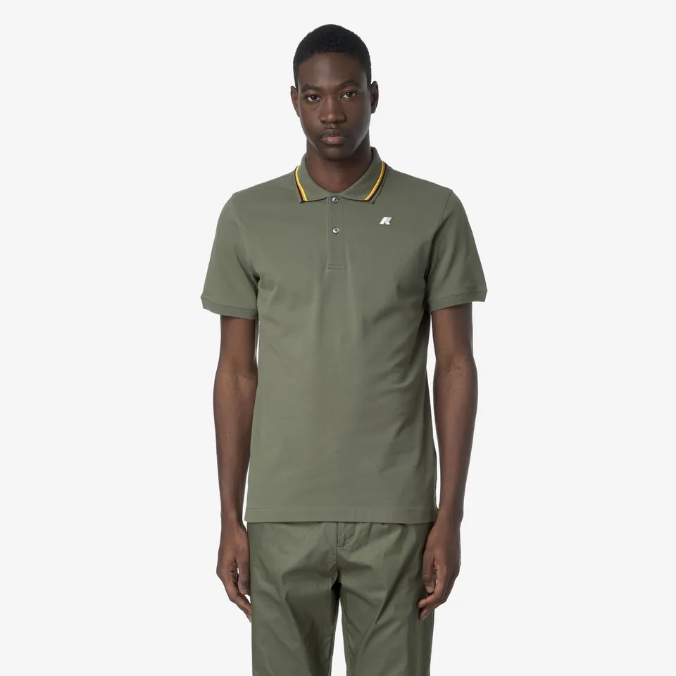 k-way-jud-pique-slim-polo-homme-green-lichen image 1