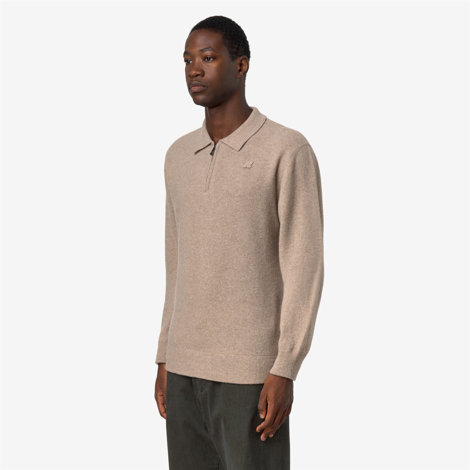 k-way-gleren-fleece-stitch-polo-homme-beige-plaza image 2