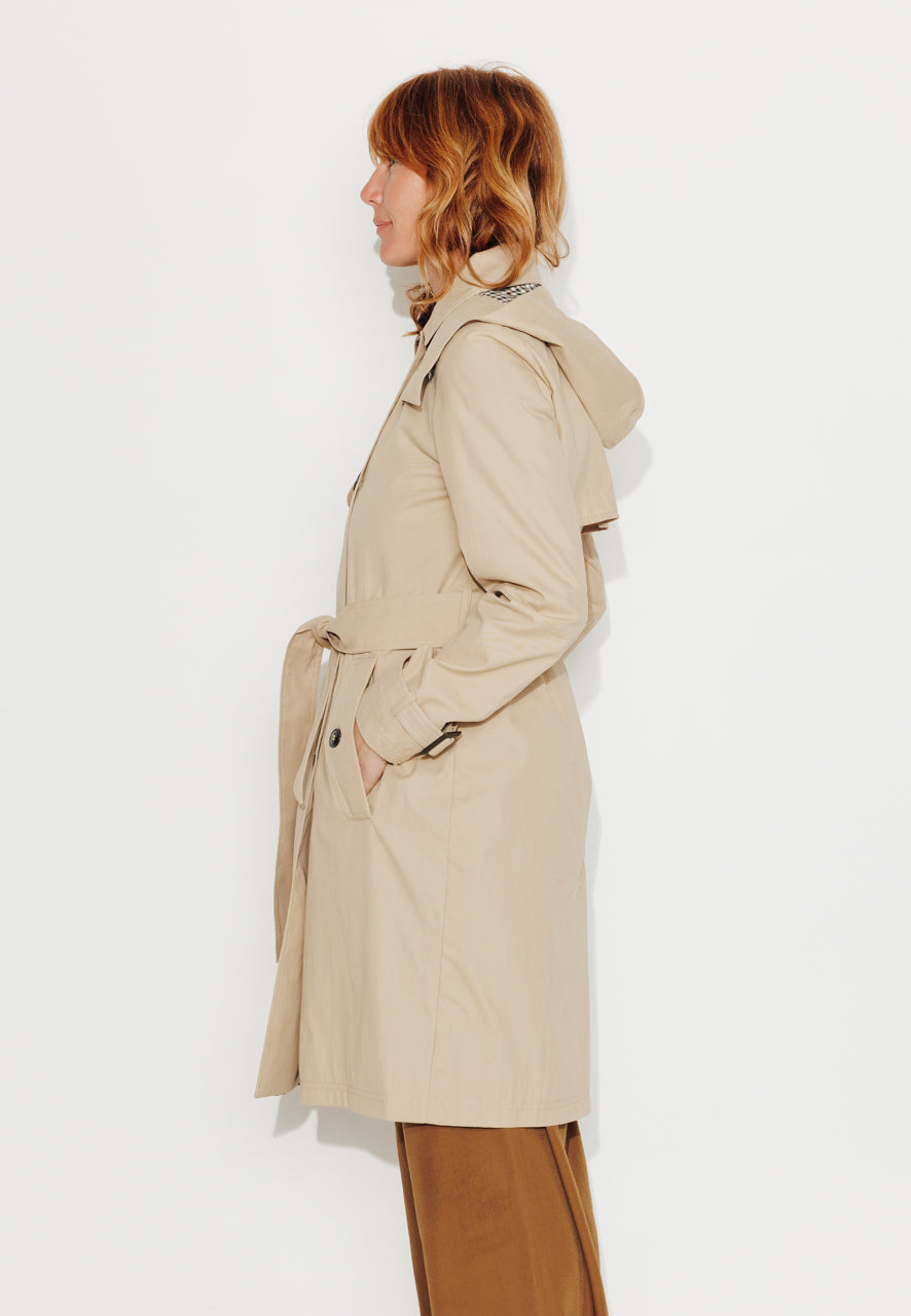 trench-coat-rosier-trench-mi-long-capuche-amovible-en-coton-d-perlant-beige image 5