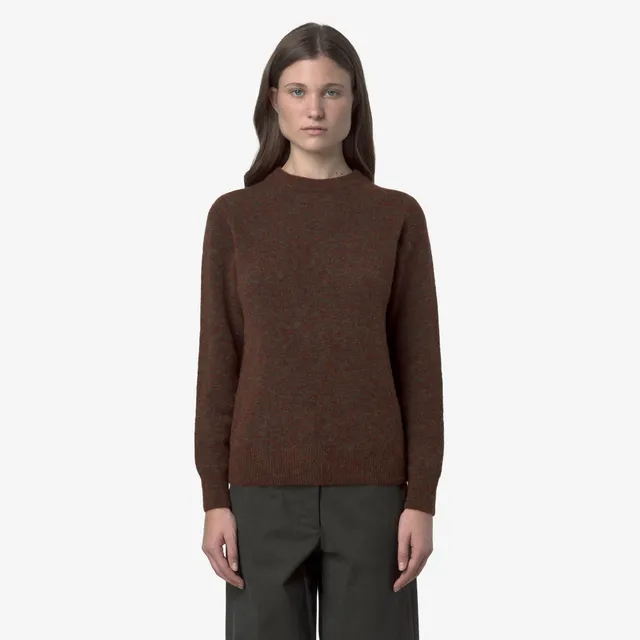 k-way-clarisse-wool-stretch-pull-femme-brown-coffee-mix image 1