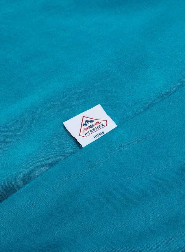 pyrenex-lily-drap-housse-uni-bleu-paon-coton-bio-et-tencel image 1