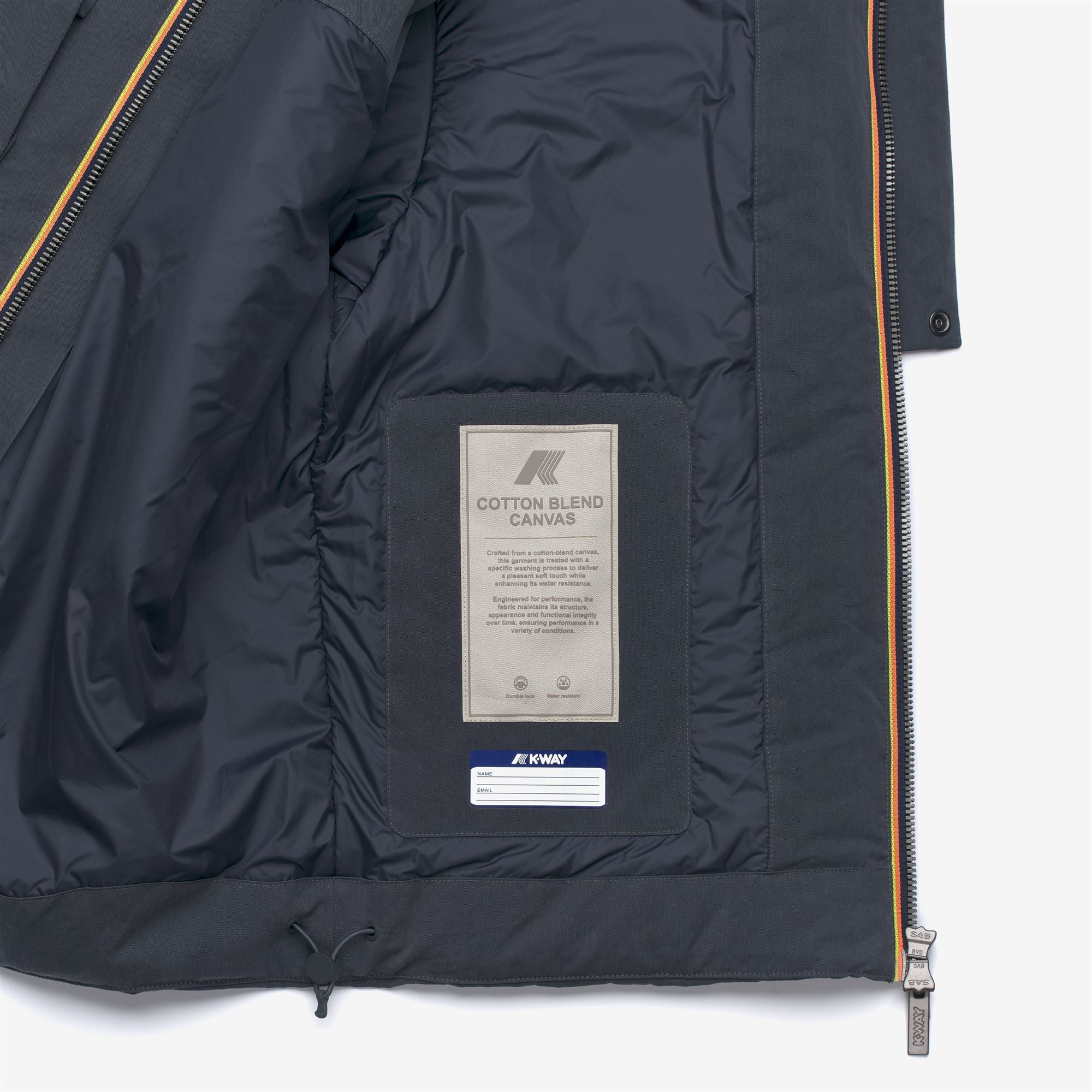 k-way-guillermo-cotton-feel-parka-court-homme-blue-airforce-combo image 6