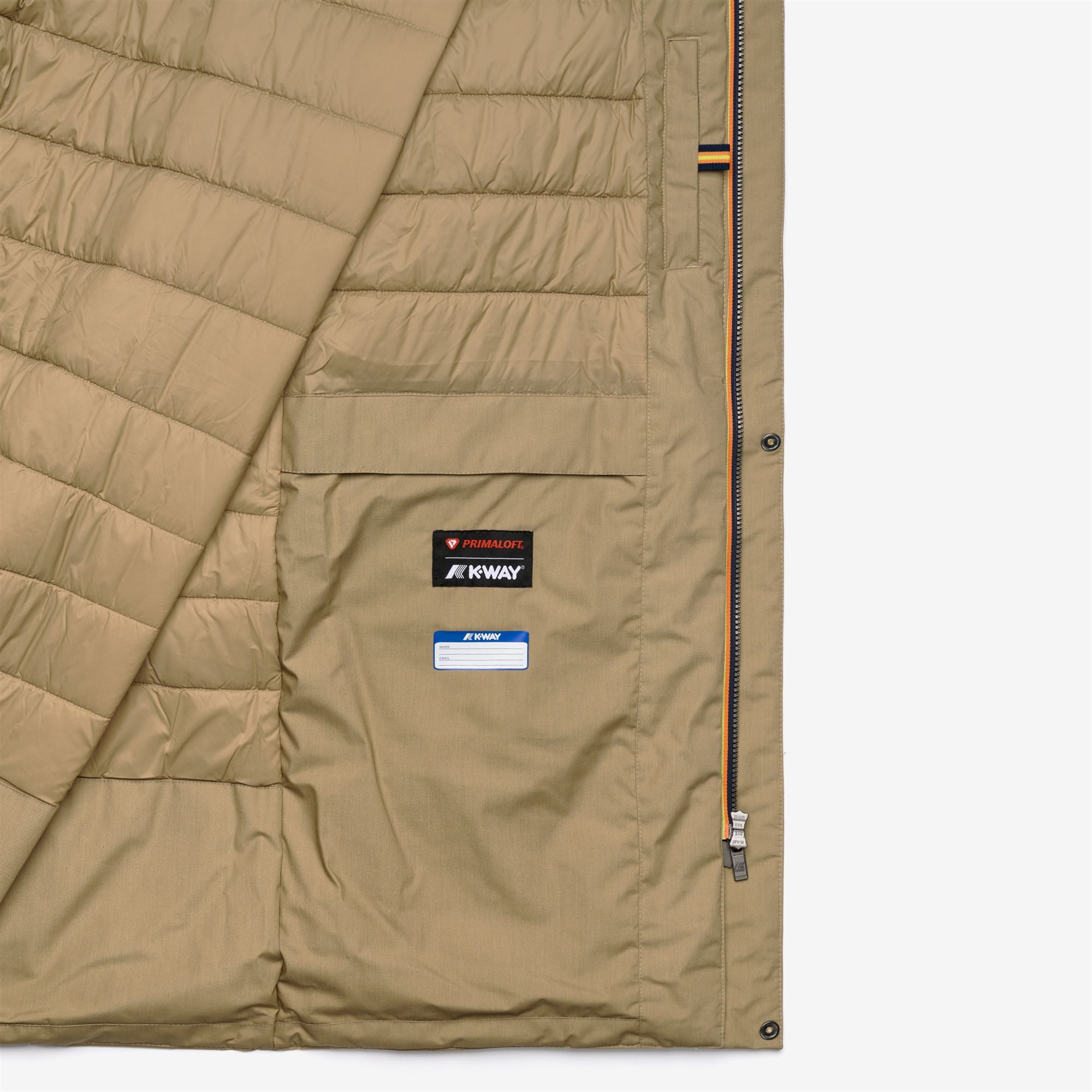 k-way-thomas-warm-micro-canvas-long-veste-3-4-homme-beige-khaki image 6