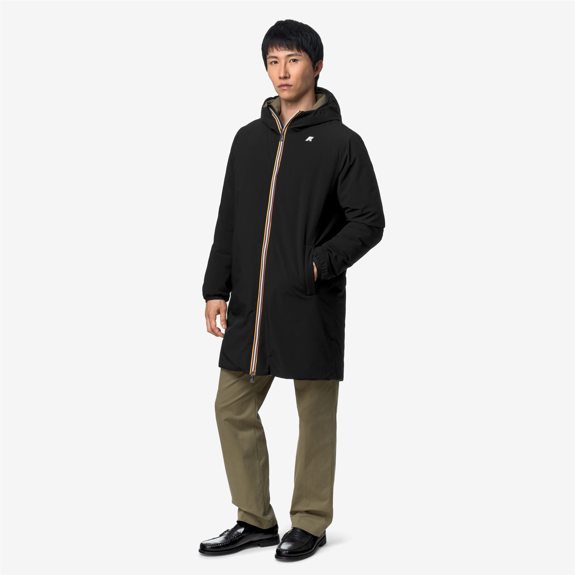 k-way-jacob-st-warm-double-veste-3-4-r-versible-homme-black-pure-green-army image 4