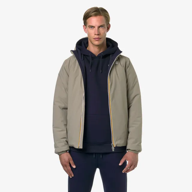 k-way-jack-st-warm-double-veste-court-homme-beige-t-blue-d image 1