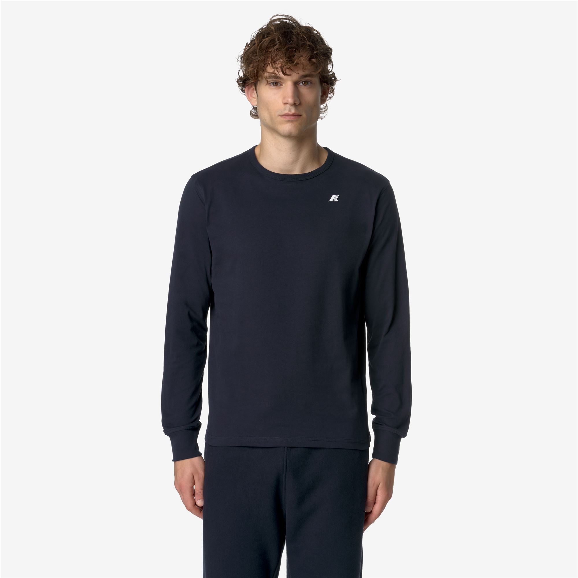 k-way-elmer-js-peach-t-shirt-manches-longues-homme-blue-depth image 1
