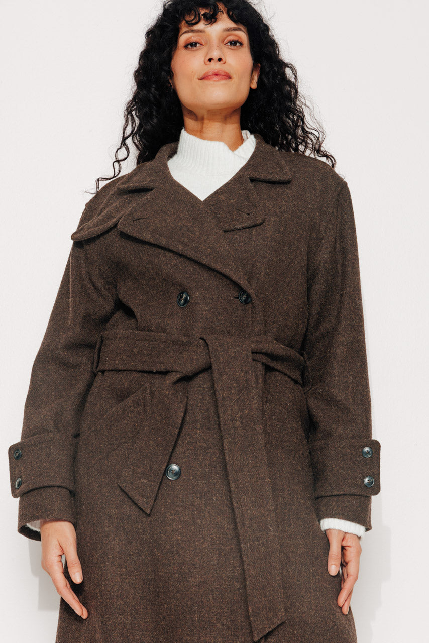 trench-coat-platane-manteau-long-en-drap-de-laine-shetland-marron image 6