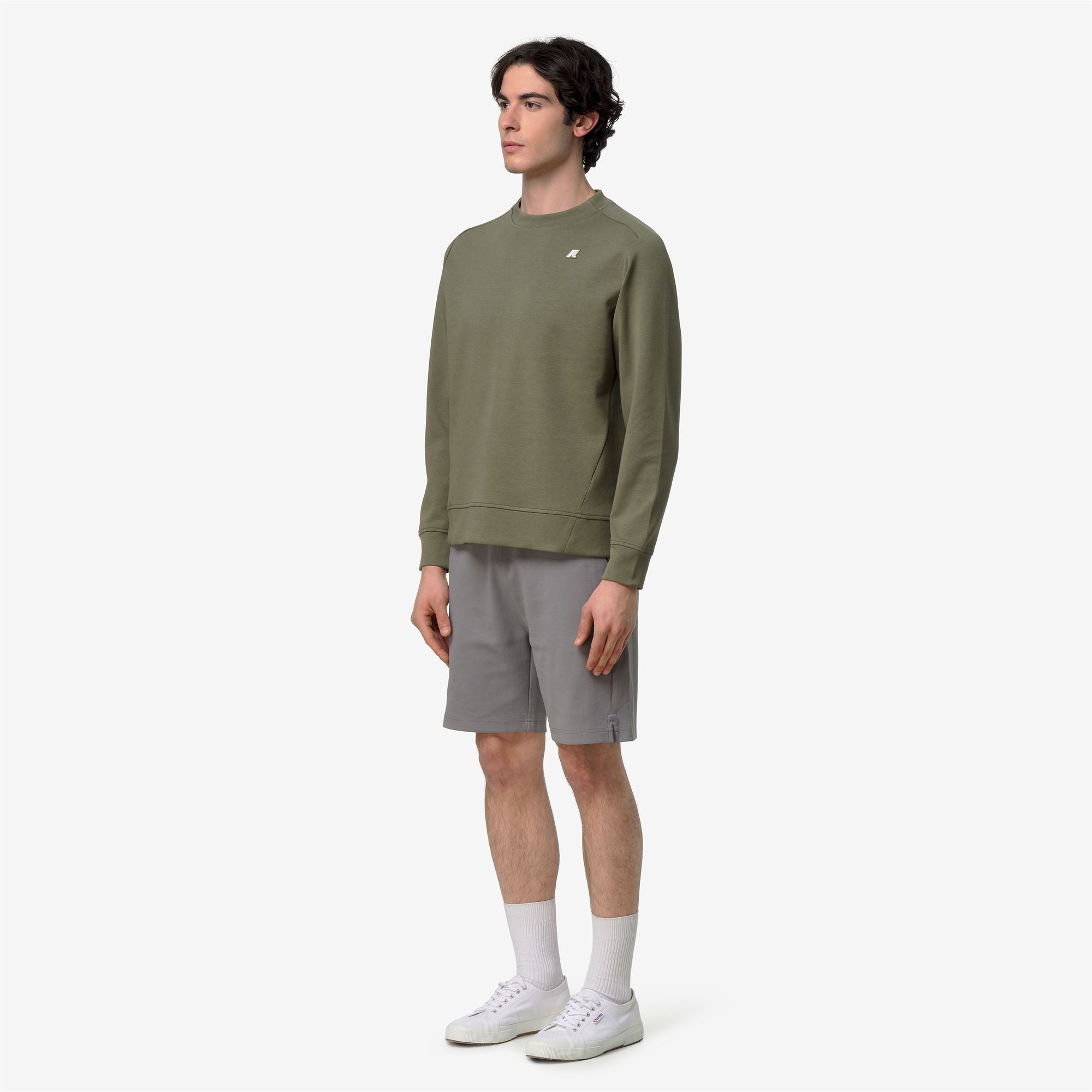 k-way-medine-interlock-pull-polaire-homme-green-lichen image 2