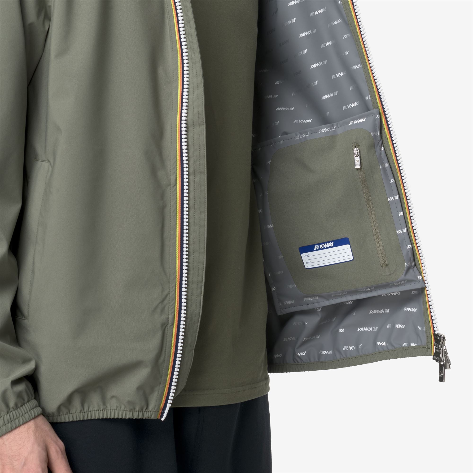 k-way-jack-stretch-dot-veste-court-homme-green-lichen image 4